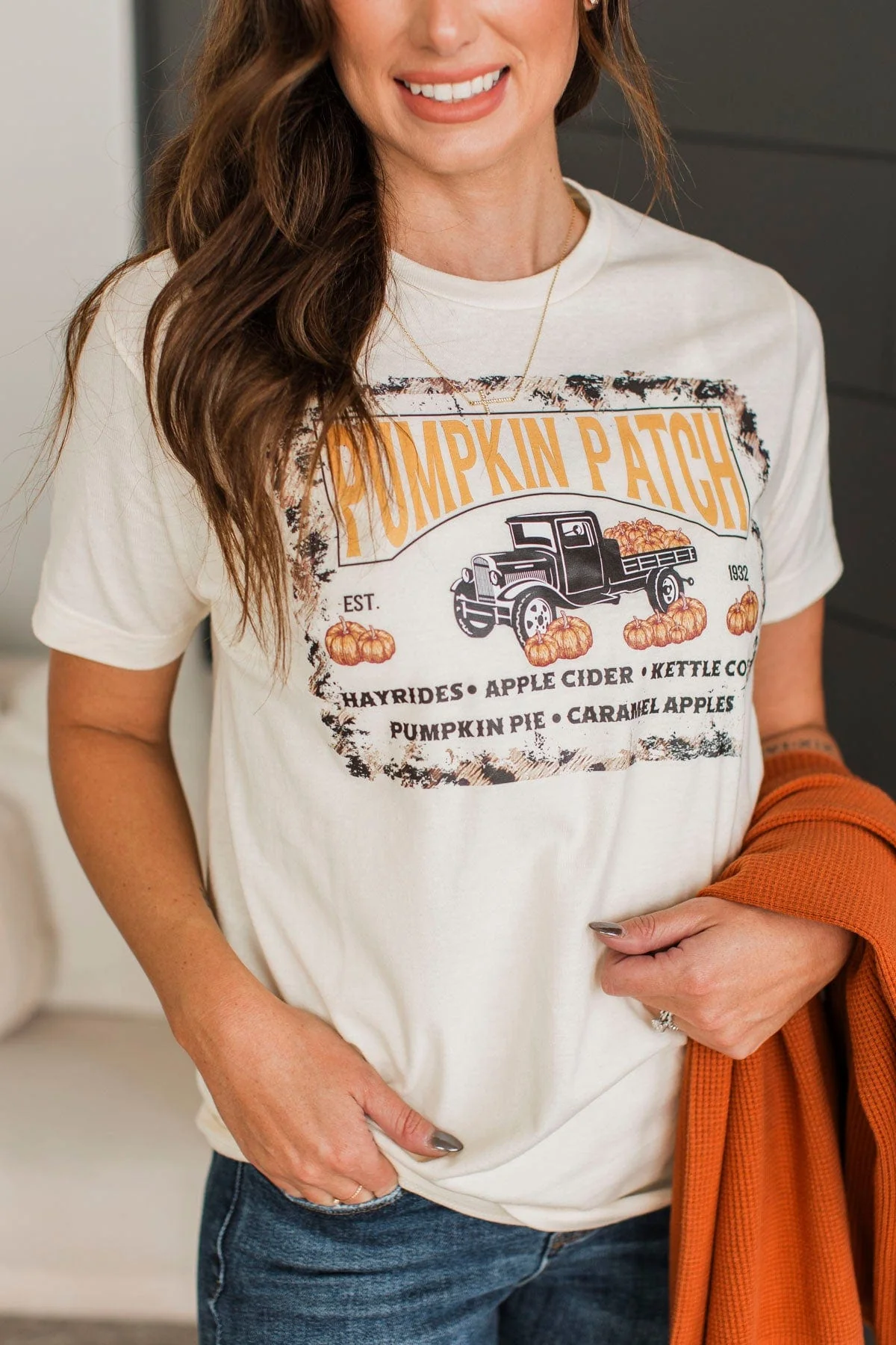 "Pumpkin Patch" Graphic Tee- Cream - Image 2