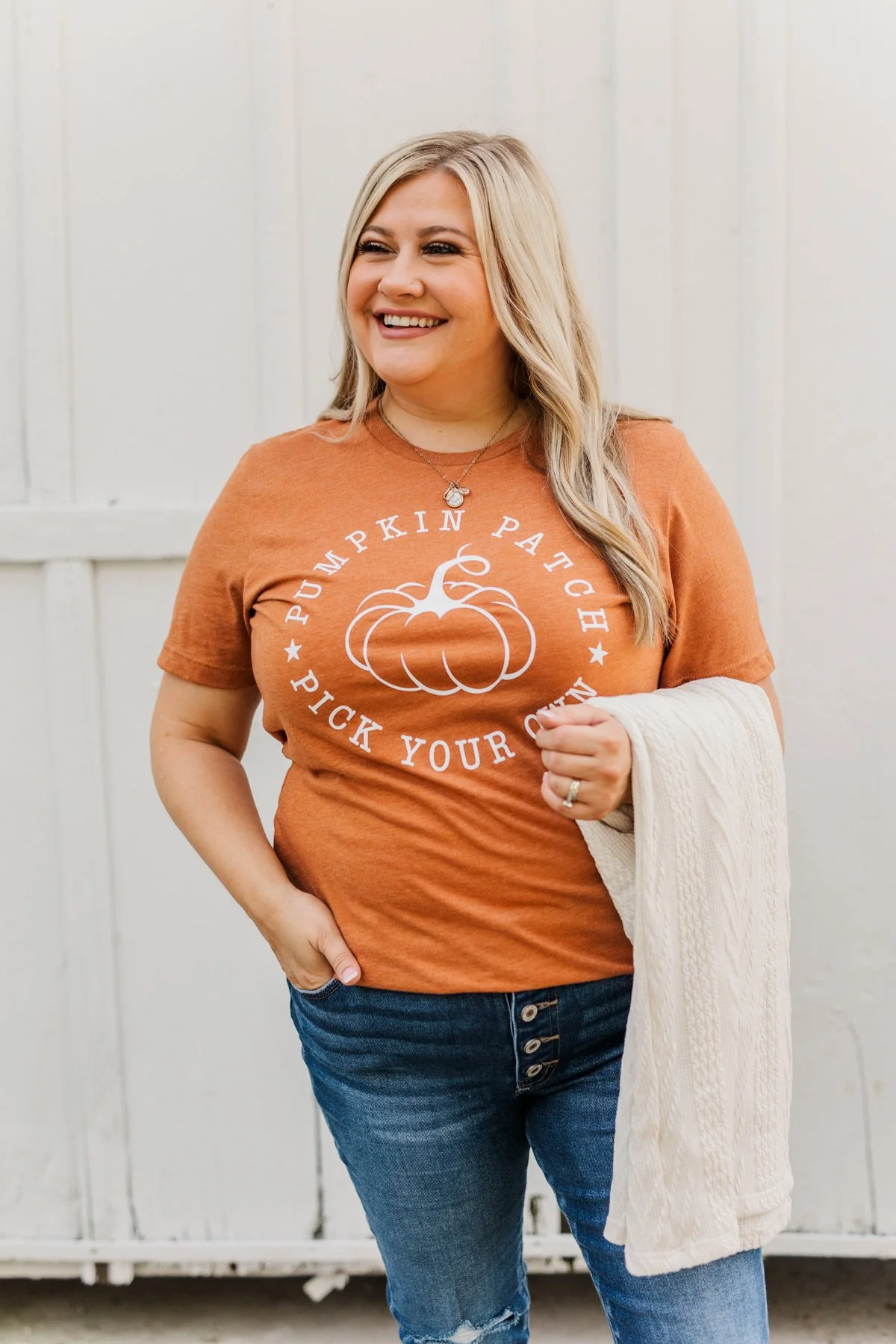 "Pumpkin Patch, Pick Your Own" Graphic Tee- Copper - Image 5