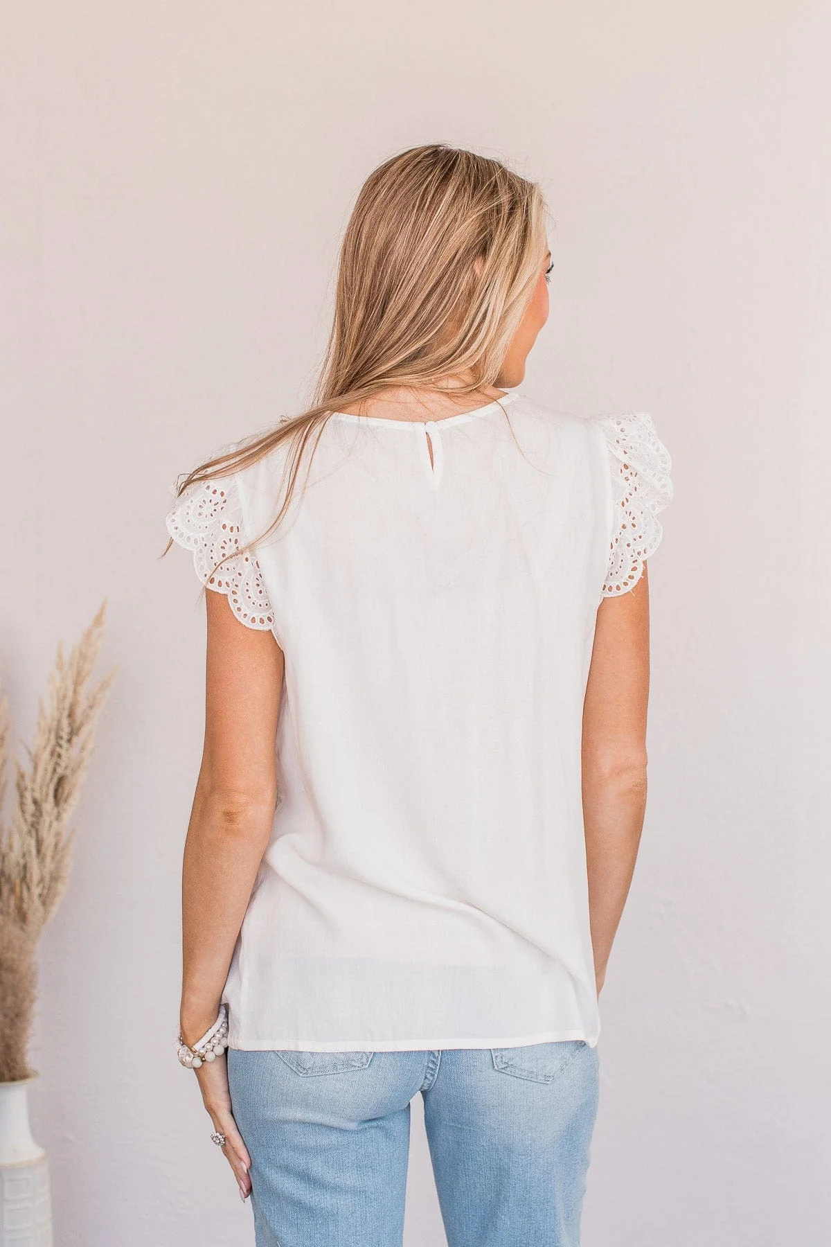 Pure Imagination Lace Babydoll Top- White - Image 9