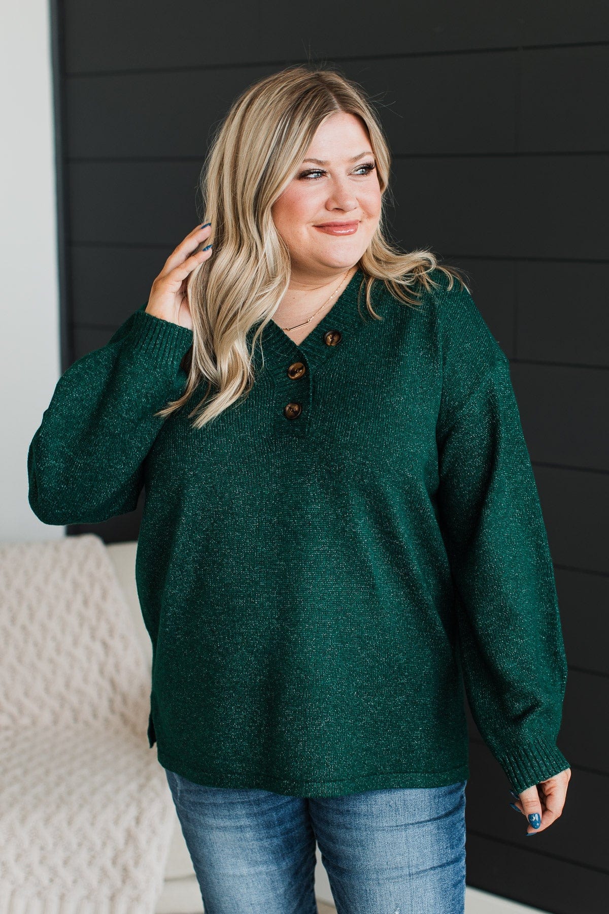 Pure Passion Knit Sweater- Forest - Image 2