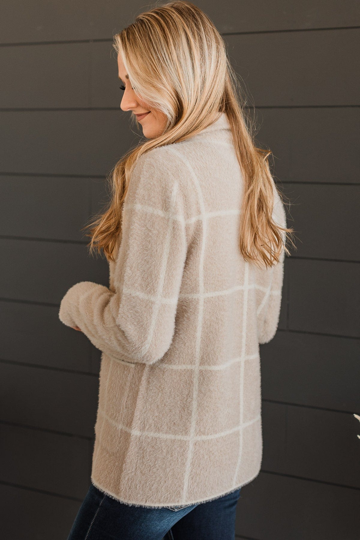 Pursuing Happiness Knit Jacket- Light Taupe - Image 3