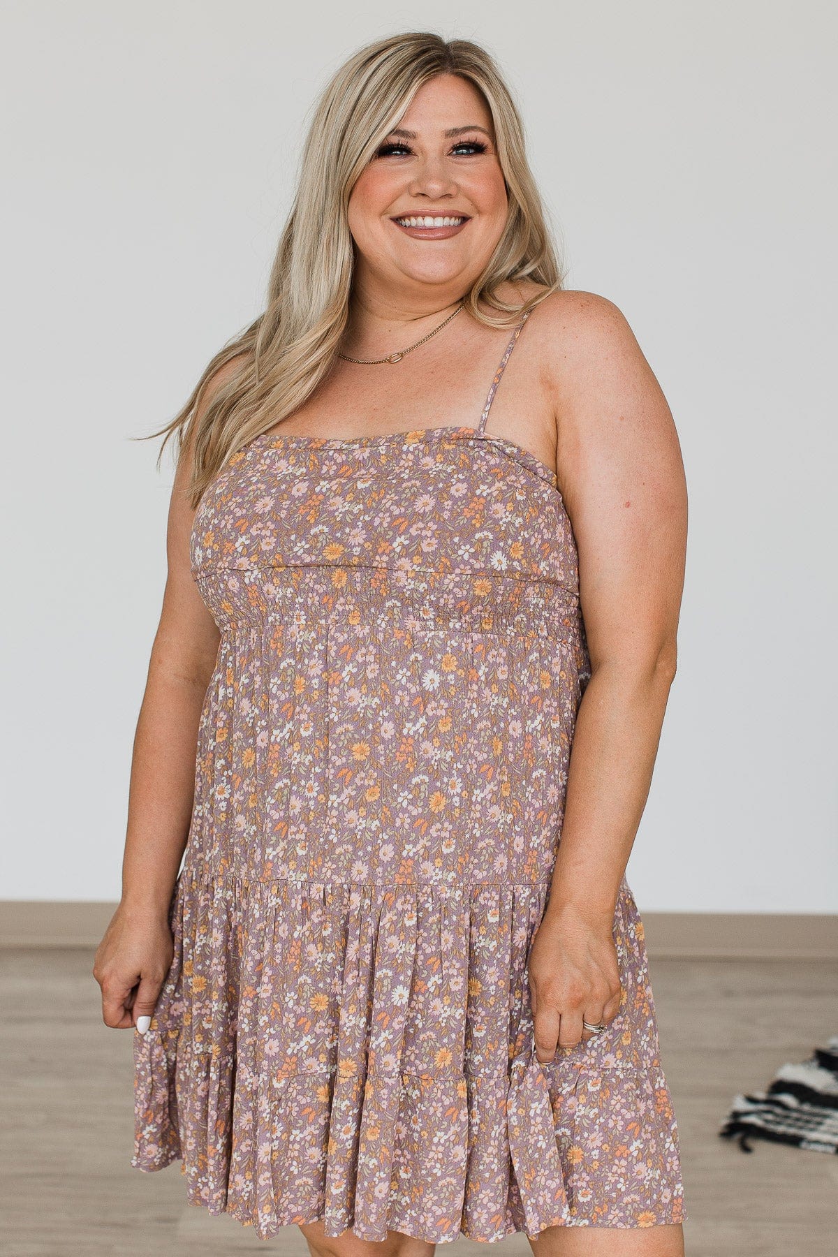 Put A Ring On It Smocked Dress- Dusty Lavender - Image 3