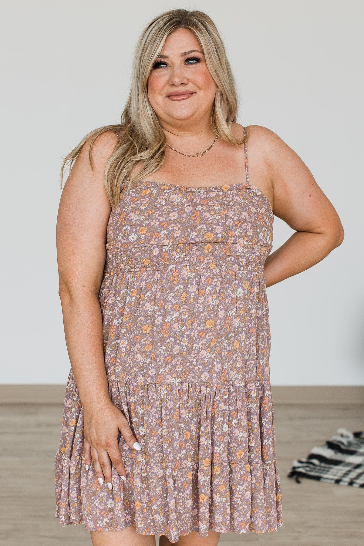 Put A Ring On It Smocked Dress- Dusty Lavender - Image 5