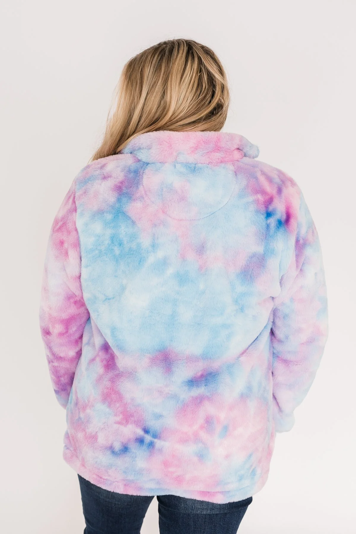 Quarter Zip Tie Dye Sherpa- Purple & Blue - Image 16