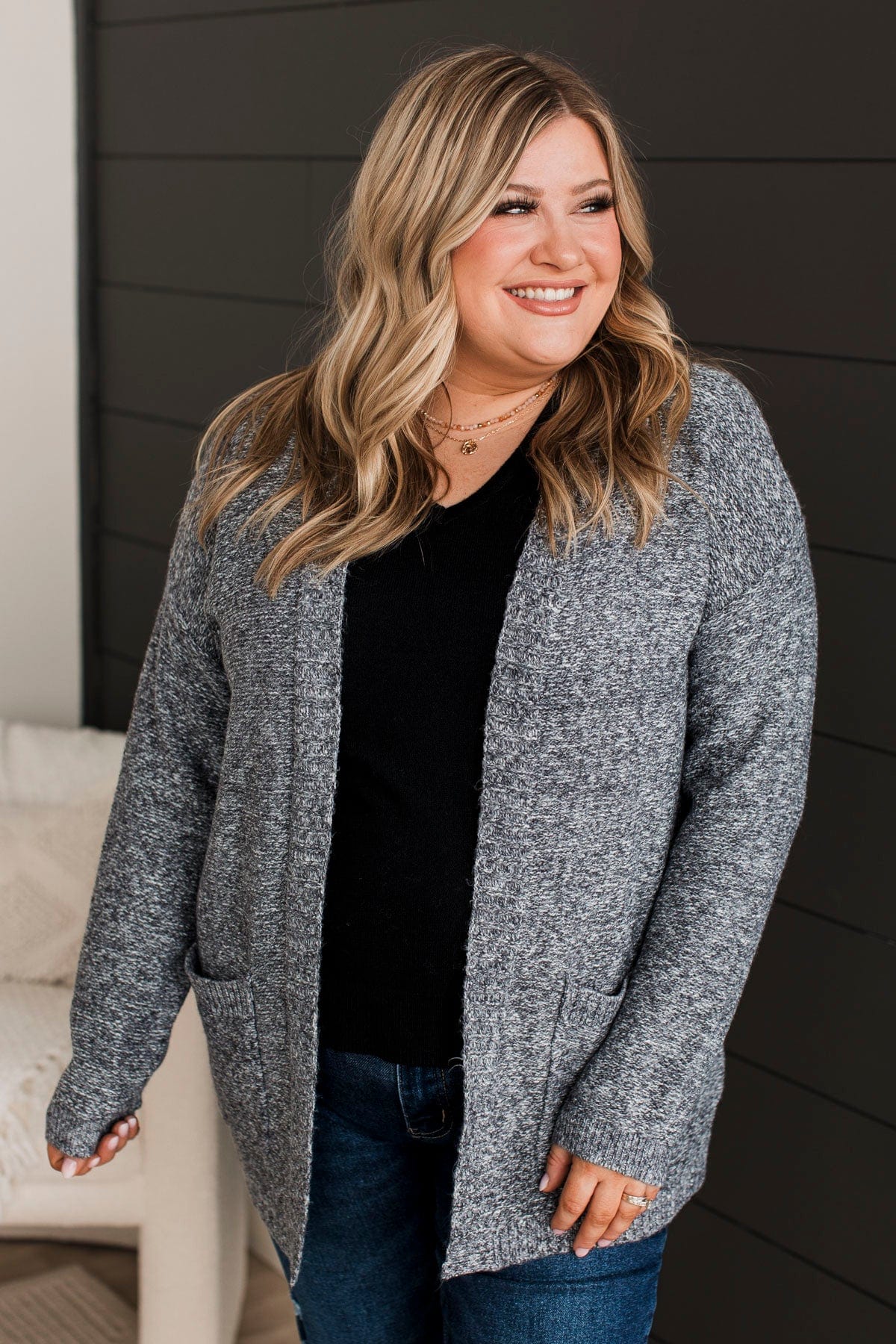 Quite A Delight Knit Cardigan- Grey - Image 2