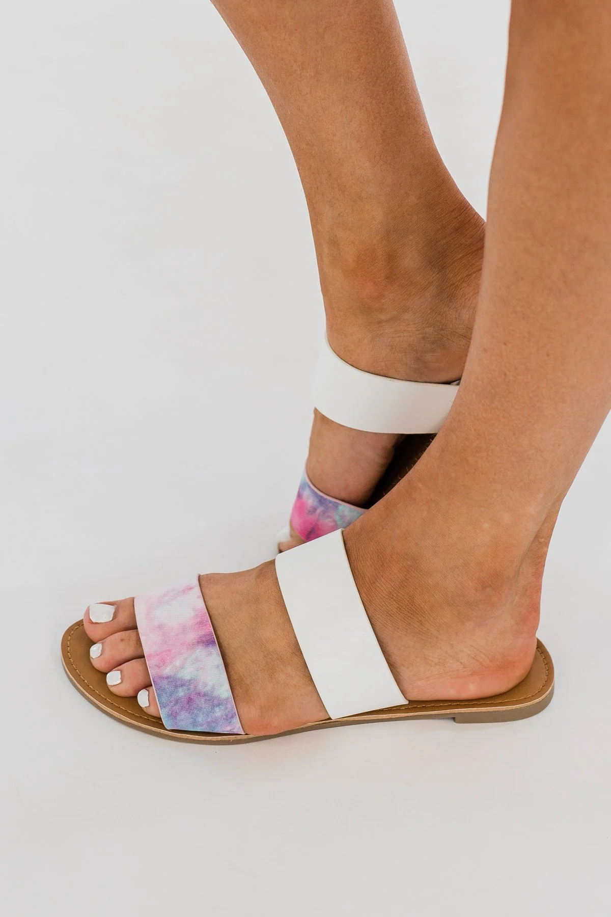 Qupid Athena Sandals- Pink Tie Dye - Image 2