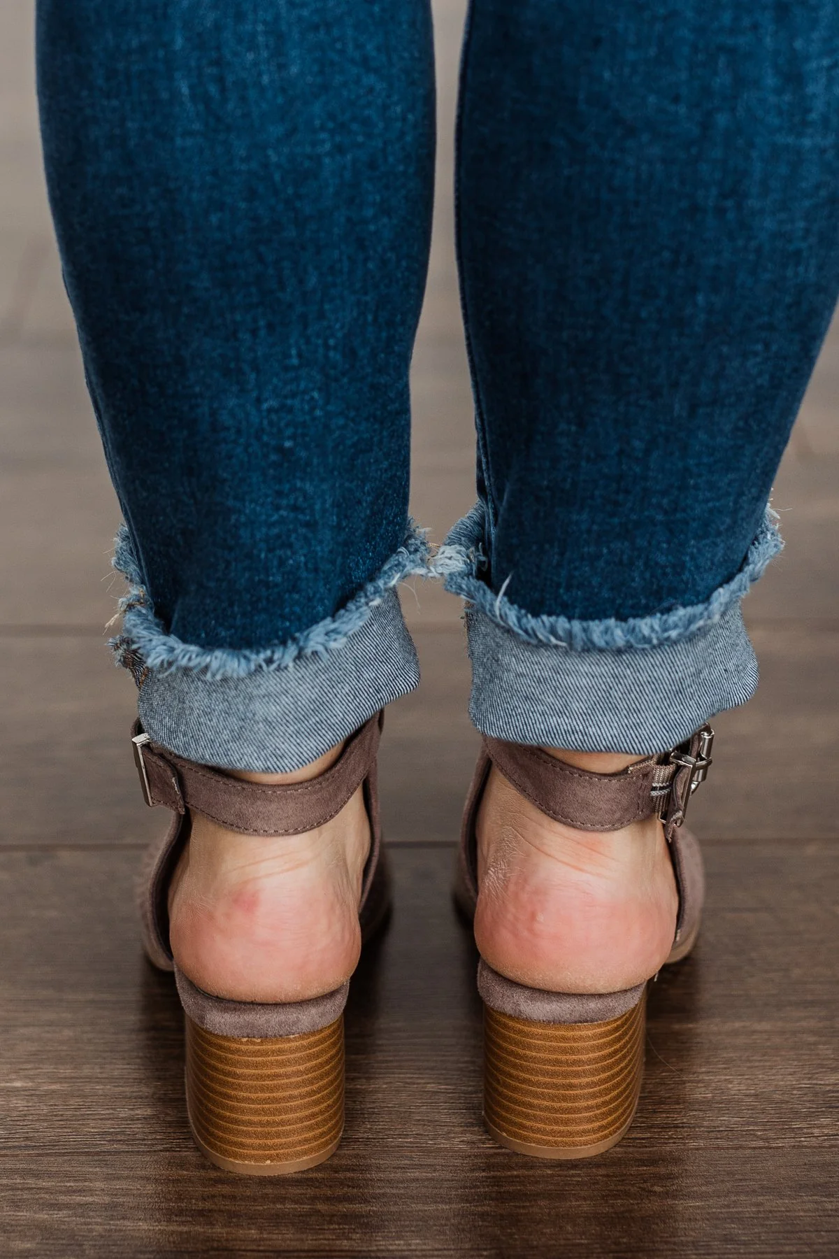 Qupid Doria Heels- Taupe Suede - Image 7
