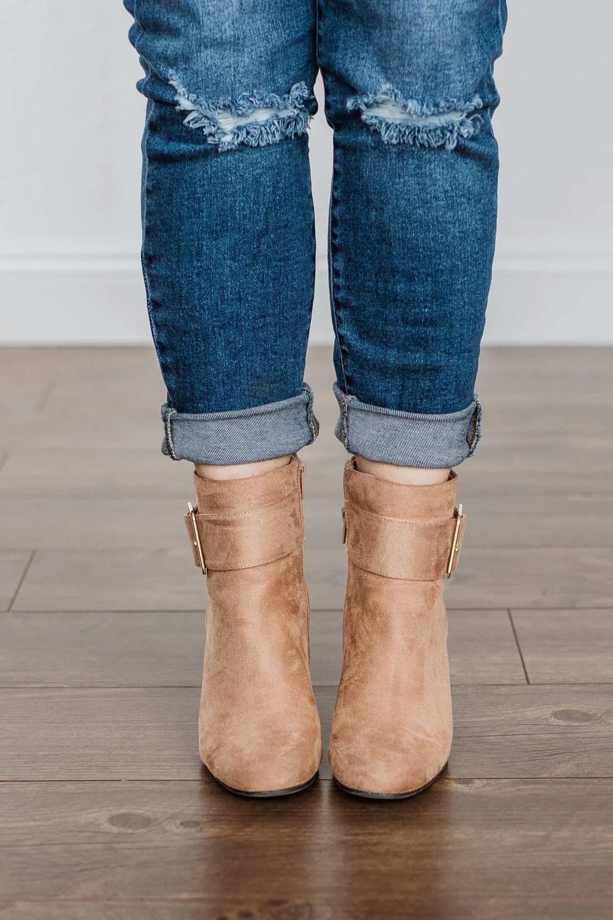 Qupid Malone Heels- Warm Taupe Suede - Image 5