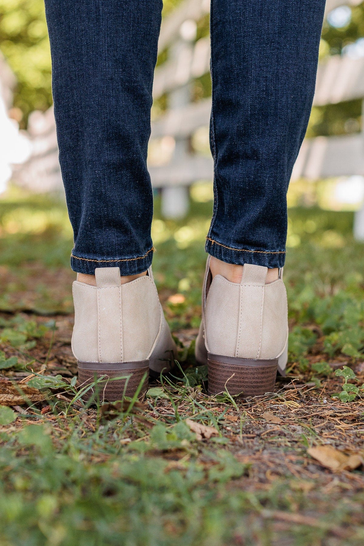 Qupid Rager Booties- Taupe Distress Nubuck - Image 4