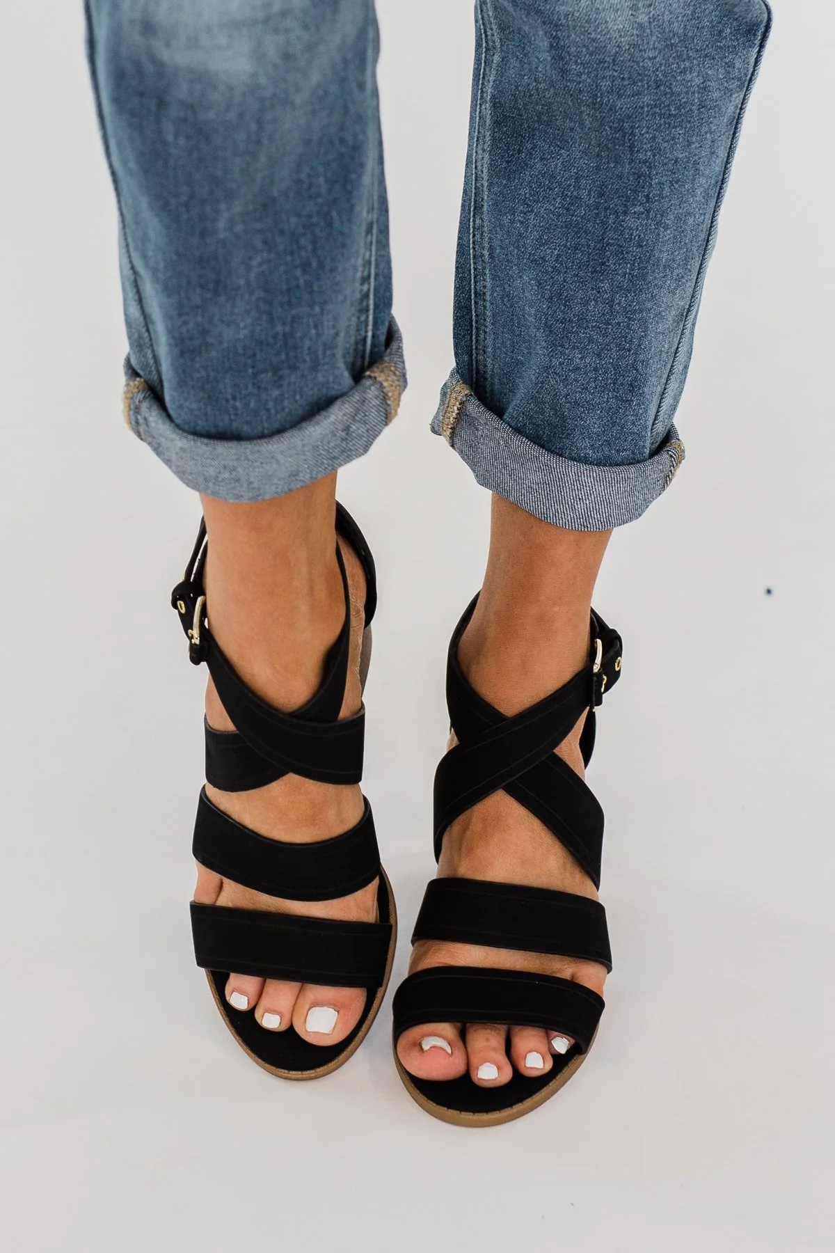 Qupid Strappy Heels- Black - Image 2