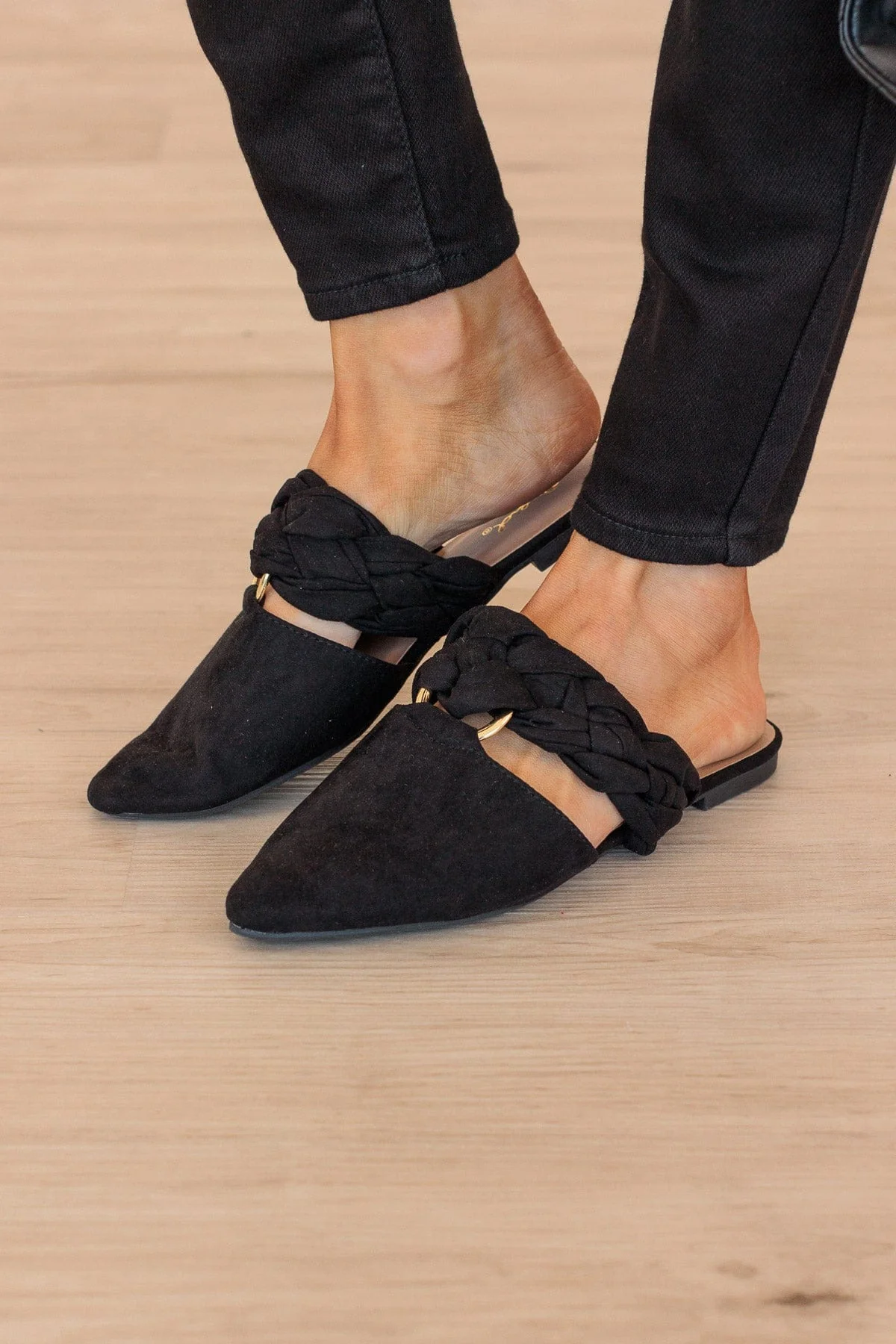Qupid Swirl Mules- Black - Image 3