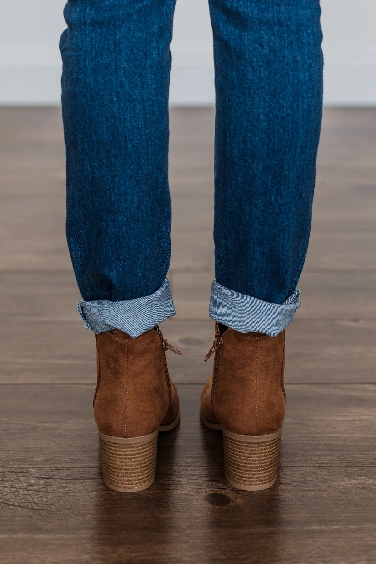 Qupid Topanga Booties- Camel Suede - Image 3