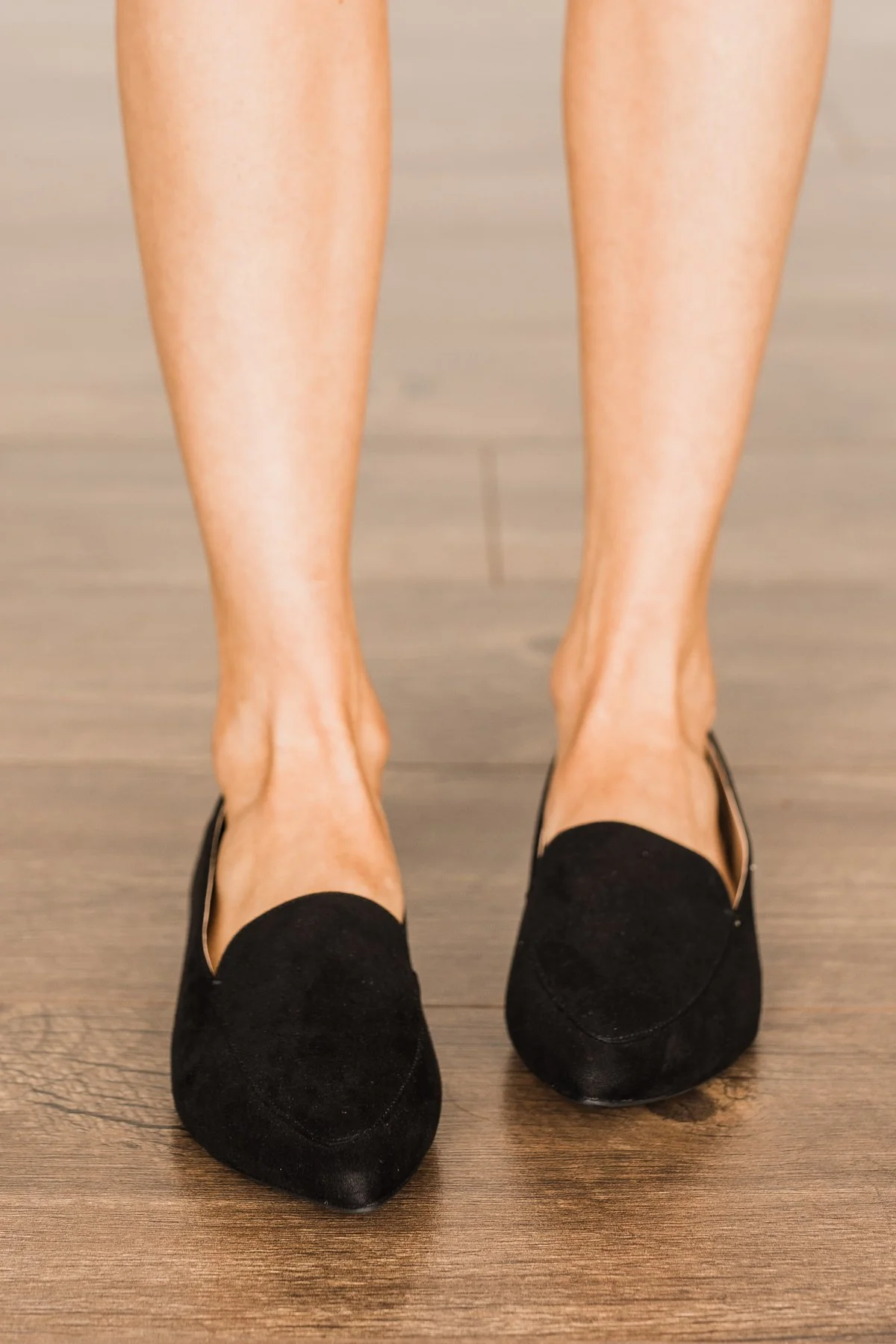 Qupid Zoom Flats- Black Suede - Image 2