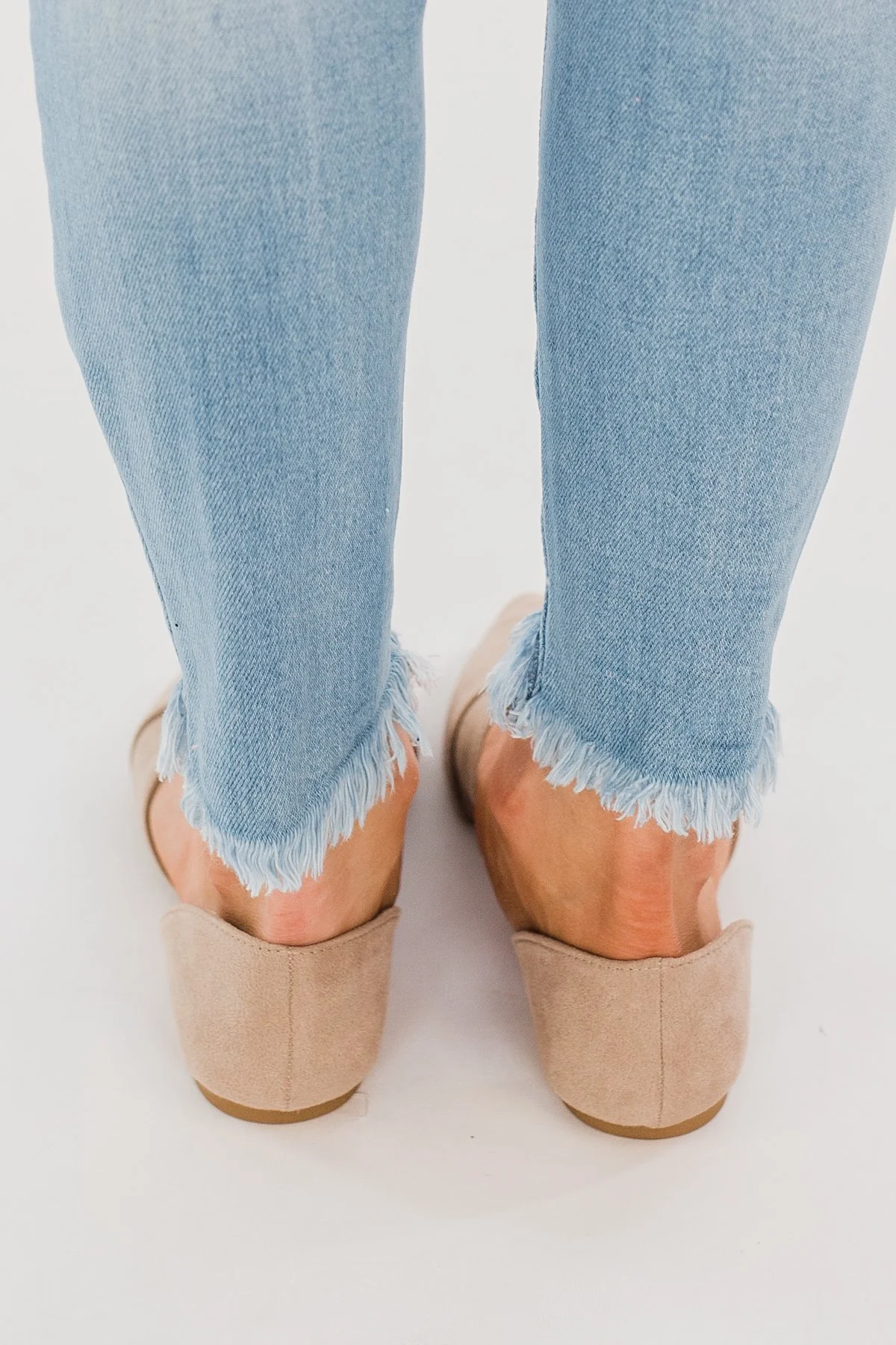 Qupid Zoom Flats- Taupe Suede - Image 4