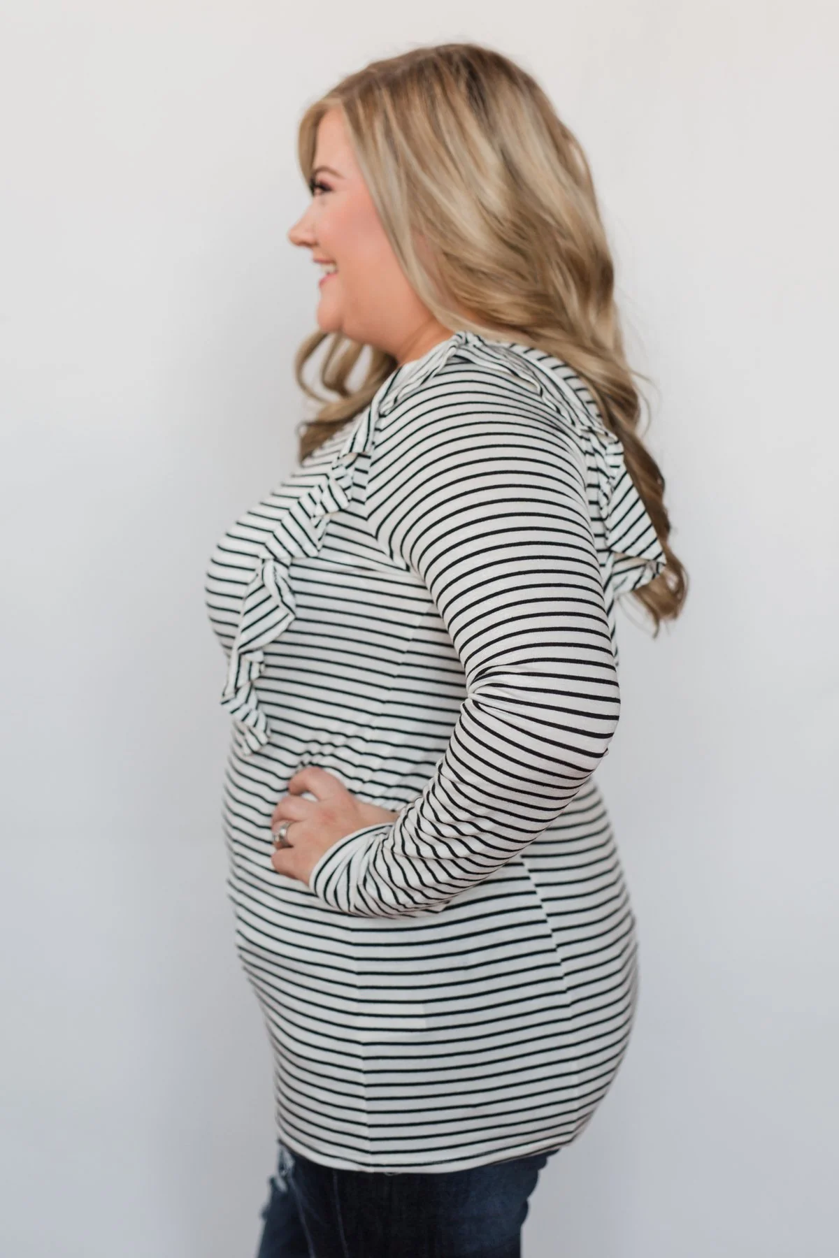 Radiant in Ruffles Long Sleeve Top - White - Image 11