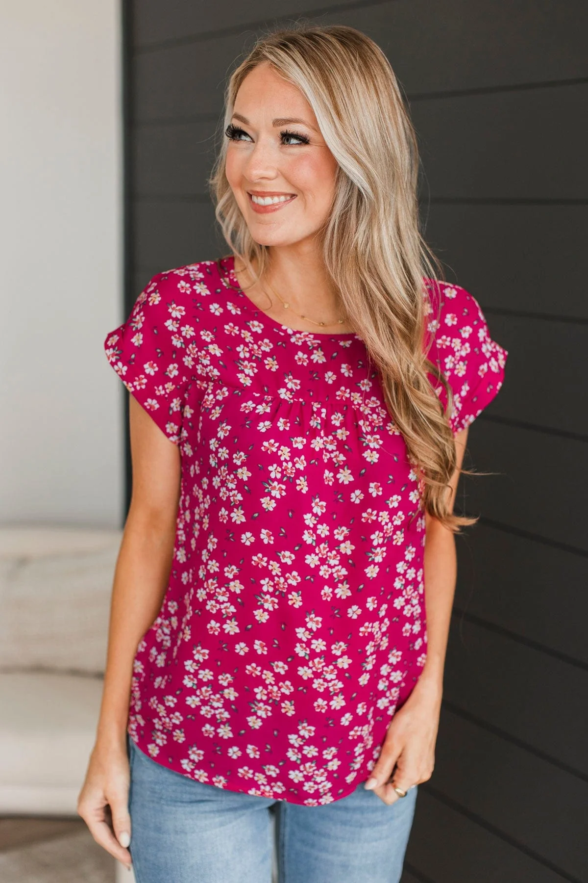 Radiant Presence Floral Top- Hot Pink - Image 3