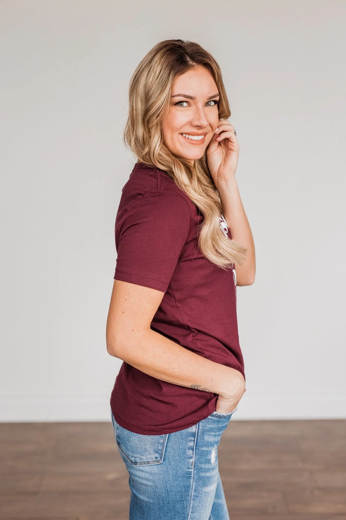 "Raise Them Kind" Graphic Tee- Maroon - Image 11