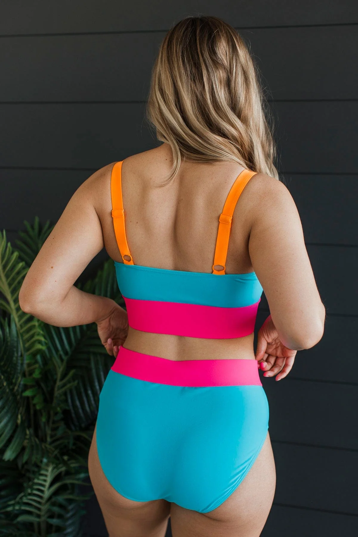 Ray Of Sunshine Swim Bottoms- Blue & Bright Pink - Image 7