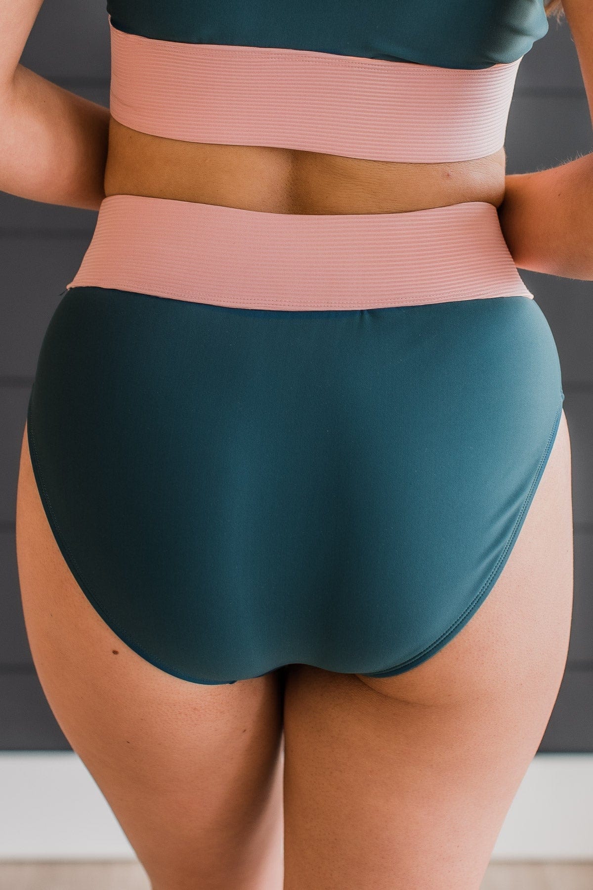 Ray Of Sunshine Swim Bottoms- Teal & Baby Pink - Image 4