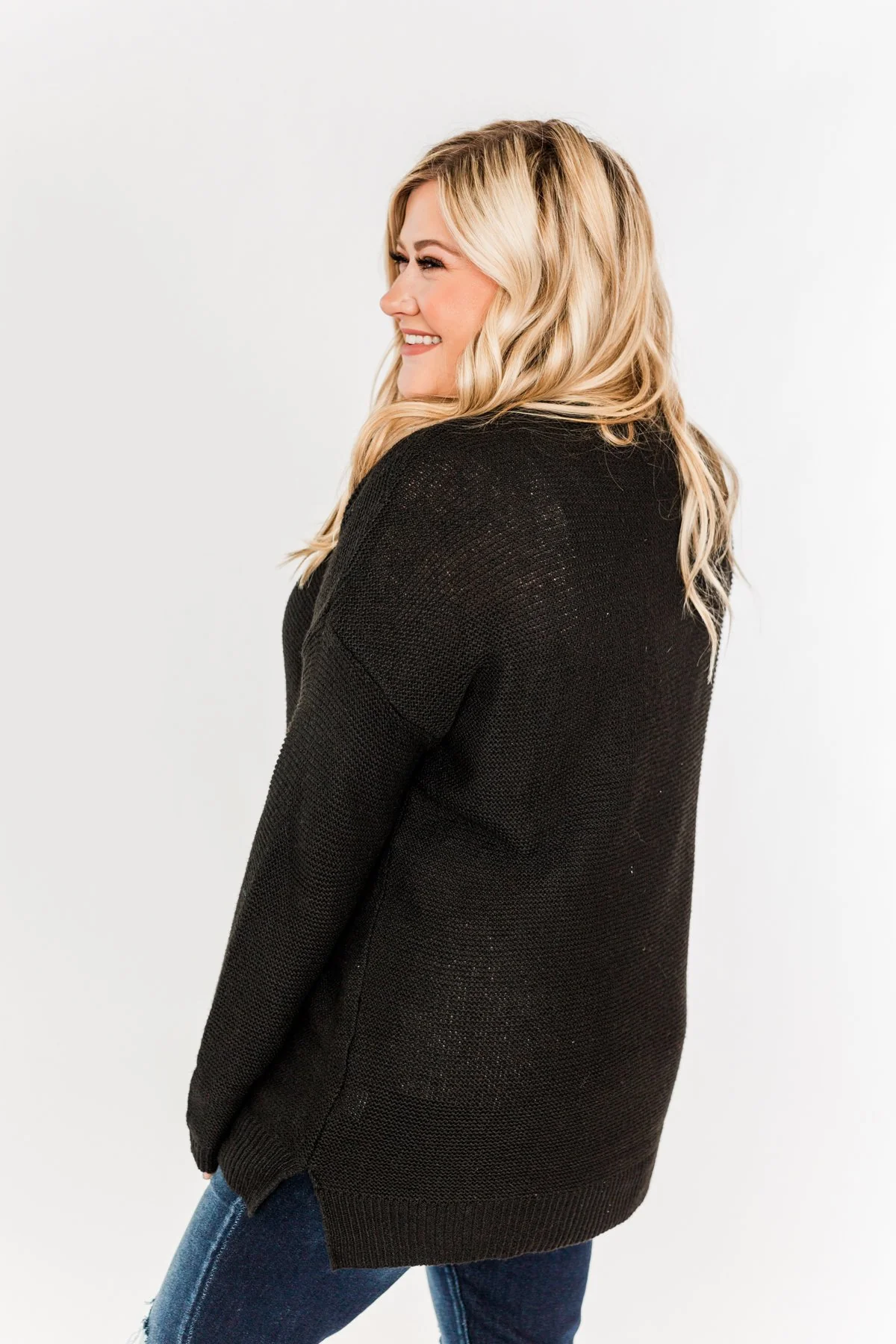 Reaching Out To You Knit Sweater- Black - Image 10