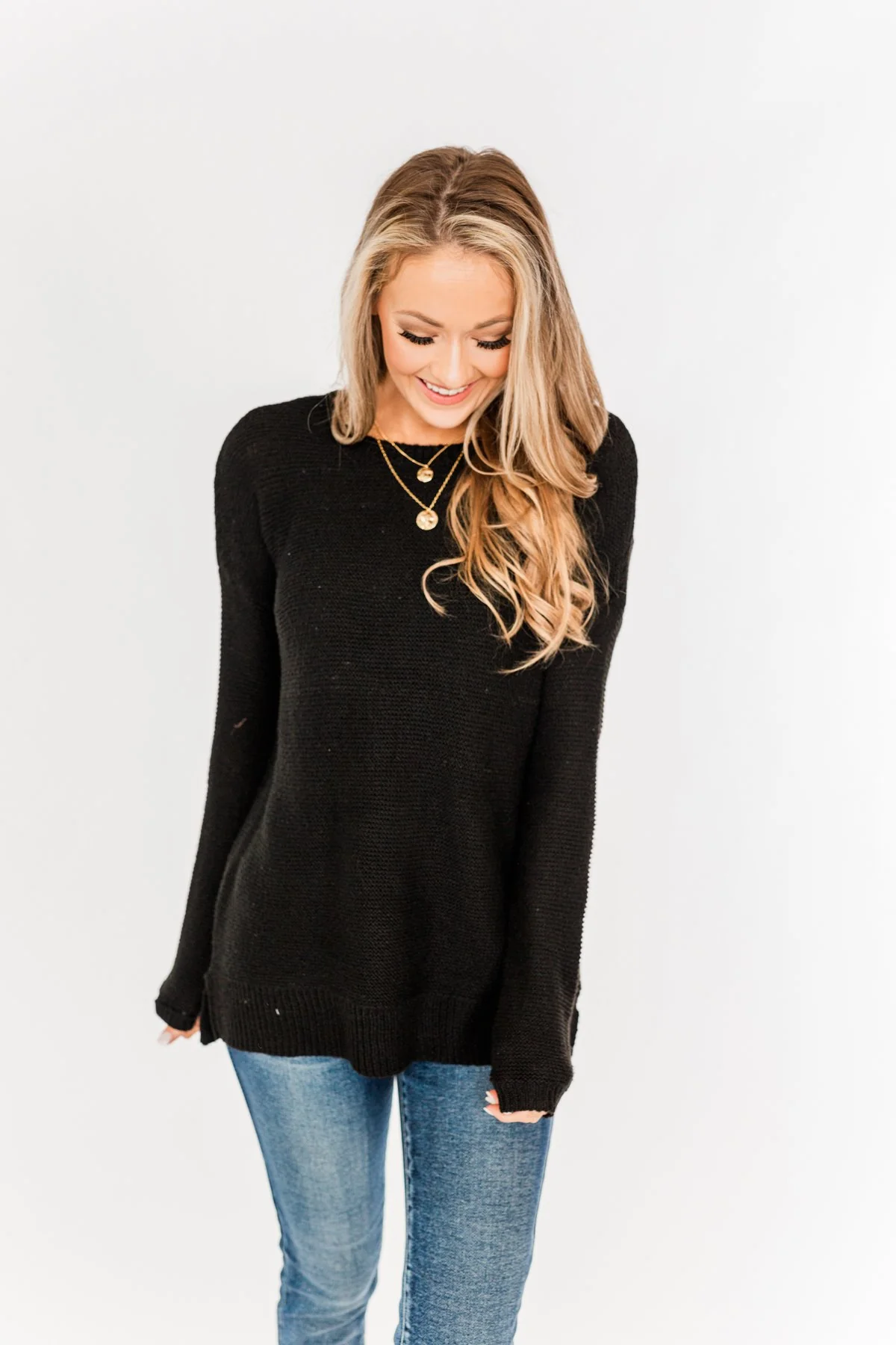 Reaching Out To You Knit Sweater- Black - Image 7