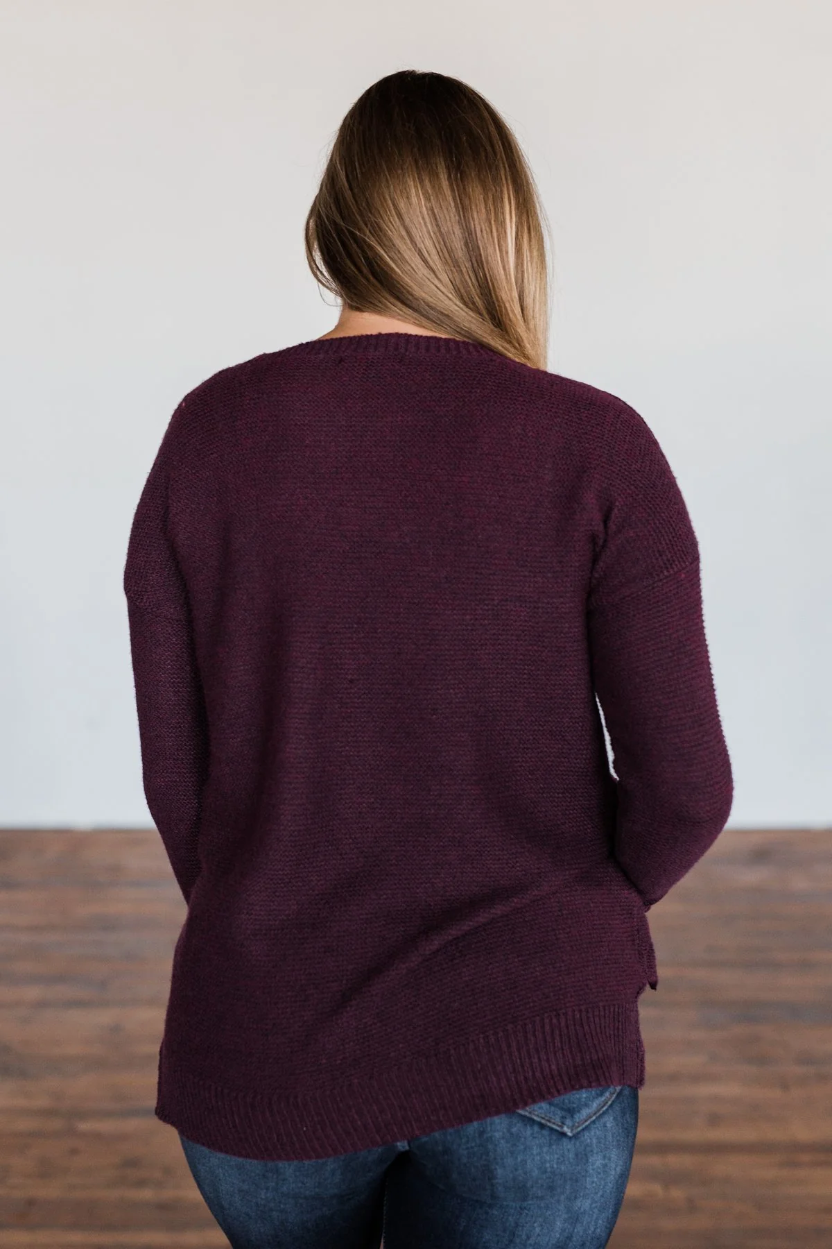 Reaching Out To You Knit Sweater- Deep Plum - Image 14