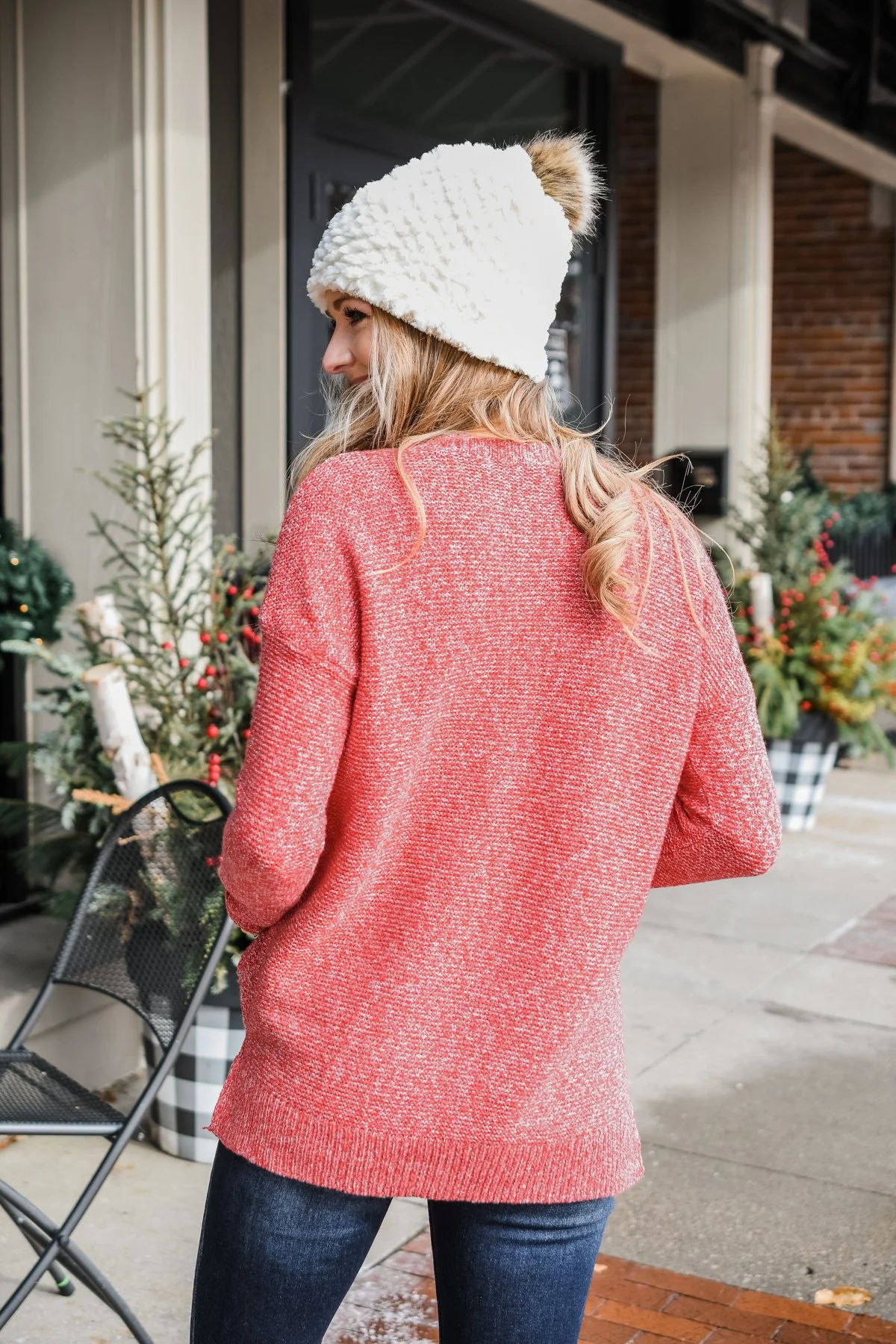 Reaching Out To You Knit Sweater- Holiday Red - Image 2