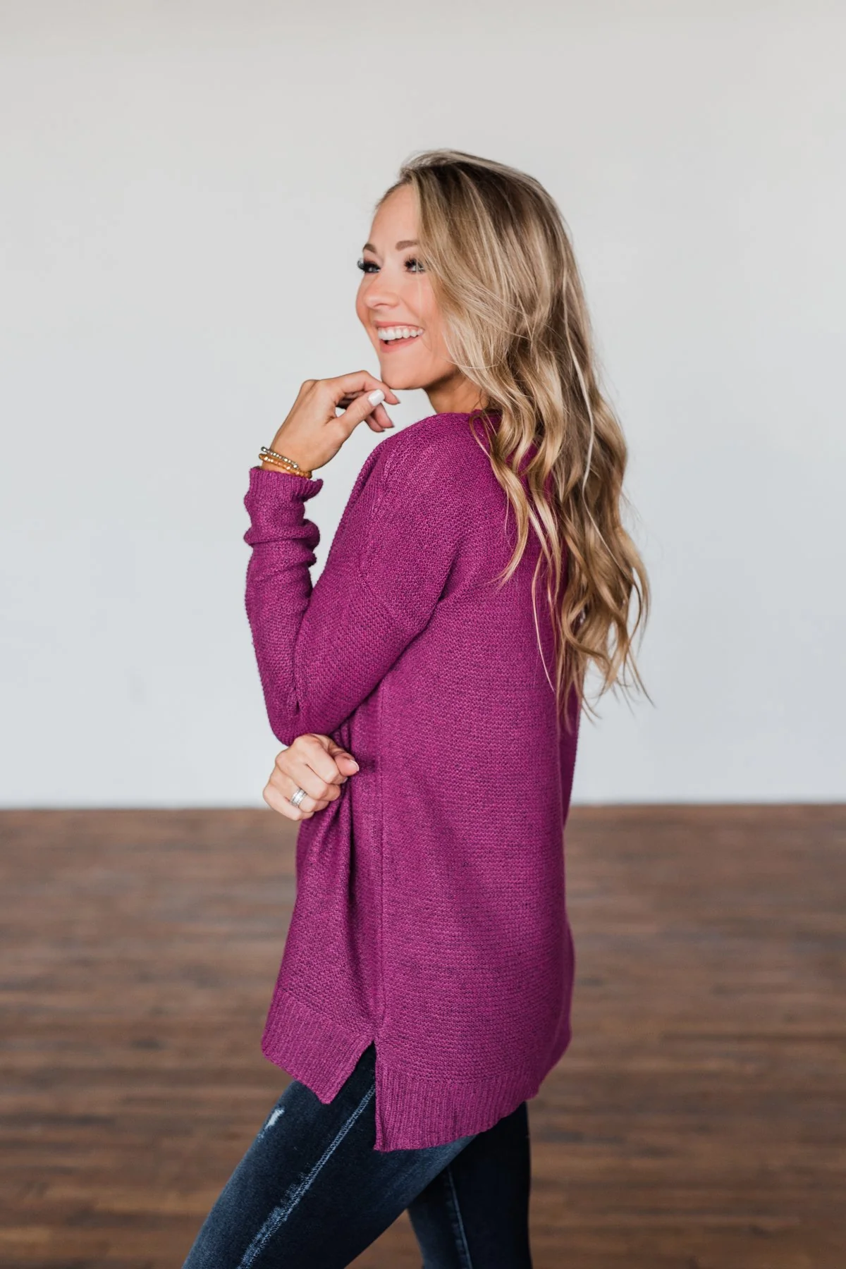 Reaching Out To You Knit Sweater- Magenta - Image 15