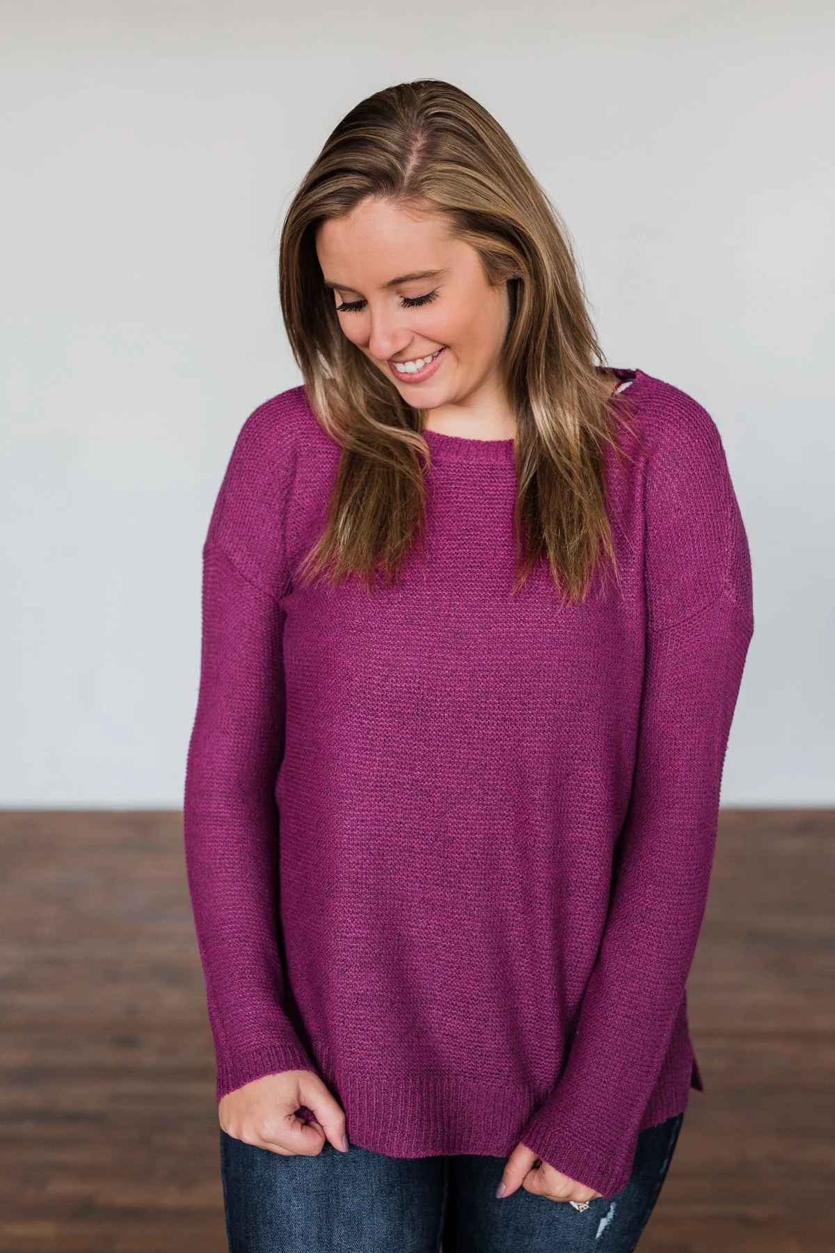 Reaching Out To You Knit Sweater- Magenta - Image 5