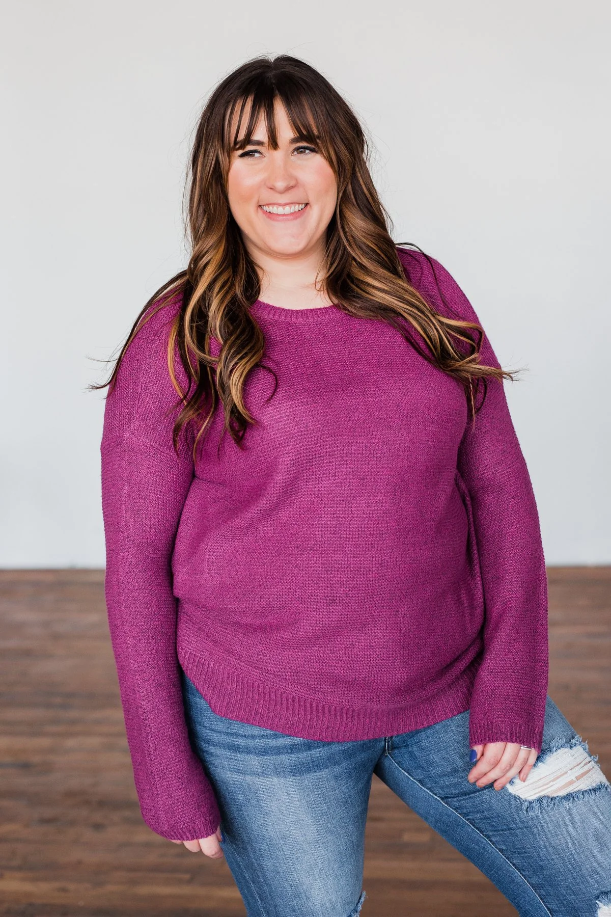 Reaching Out To You Knit Sweater- Magenta - Image 6