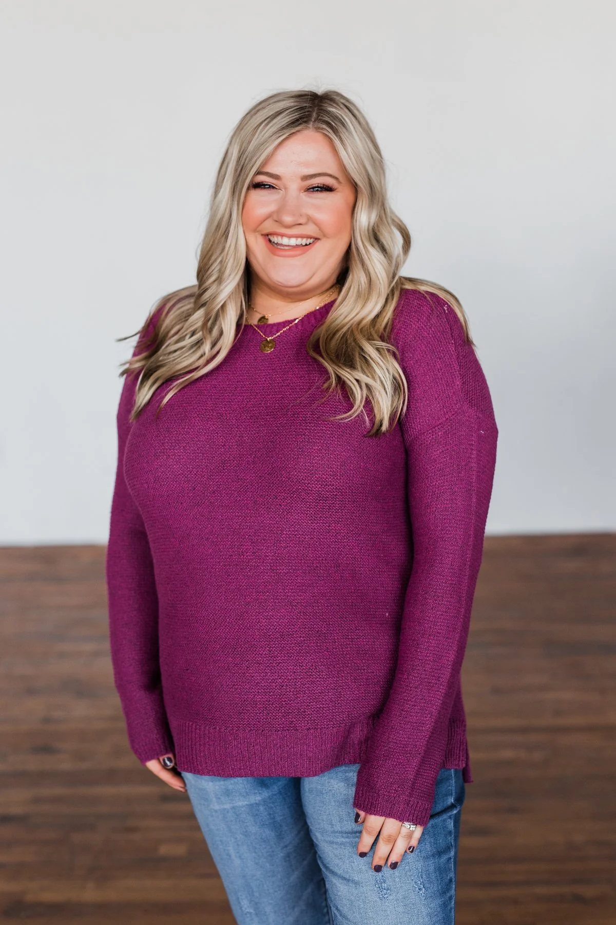 Reaching Out To You Knit Sweater- Magenta - Image 8