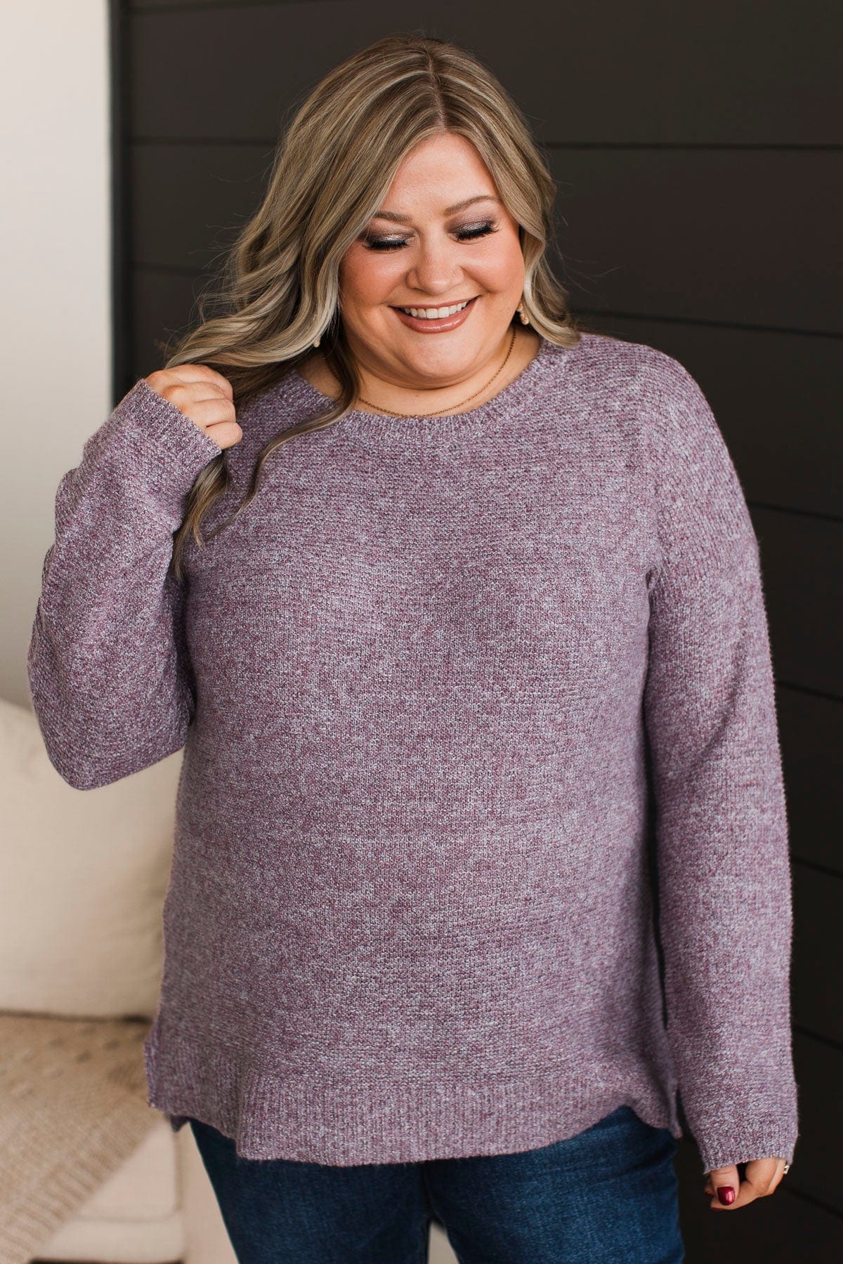Reaching Out To You Knit Sweater- Purple - Image 2