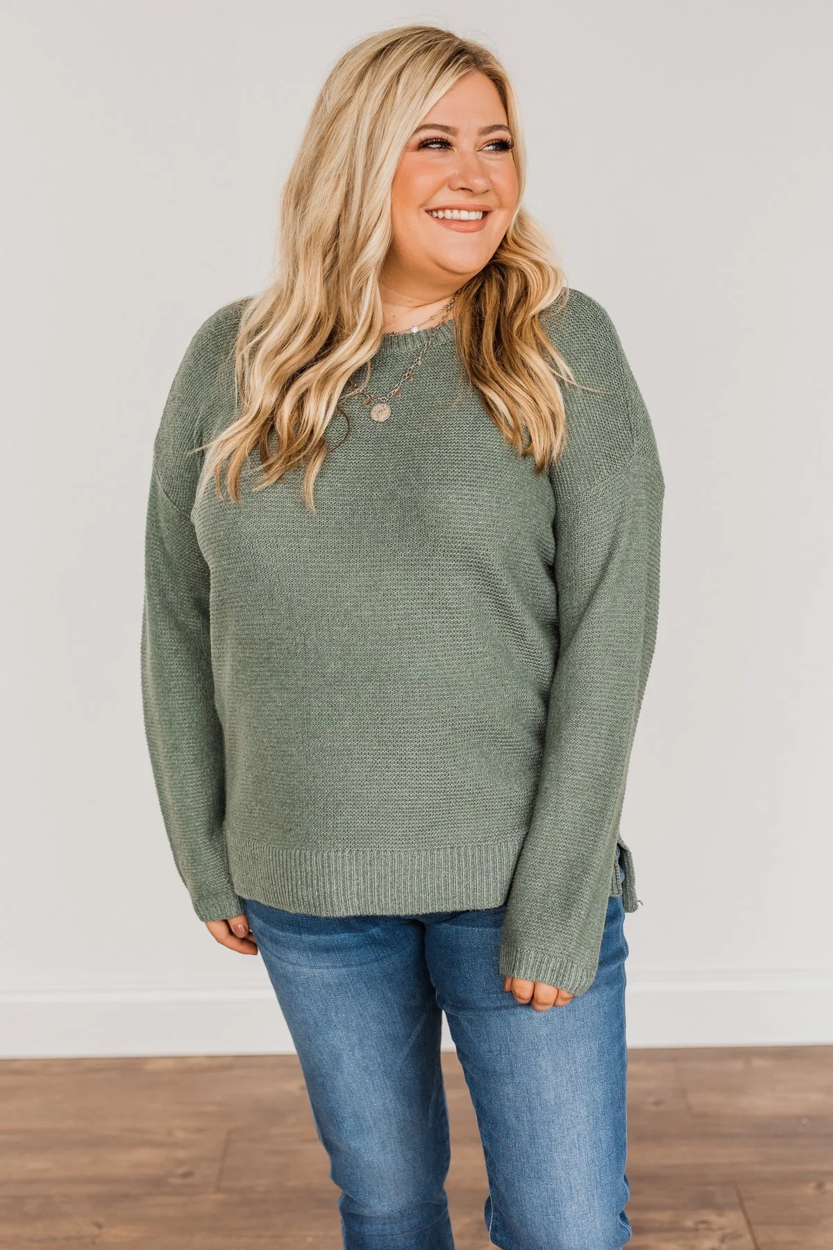 Reaching Out To You Knit Sweater- Sage - Image 10