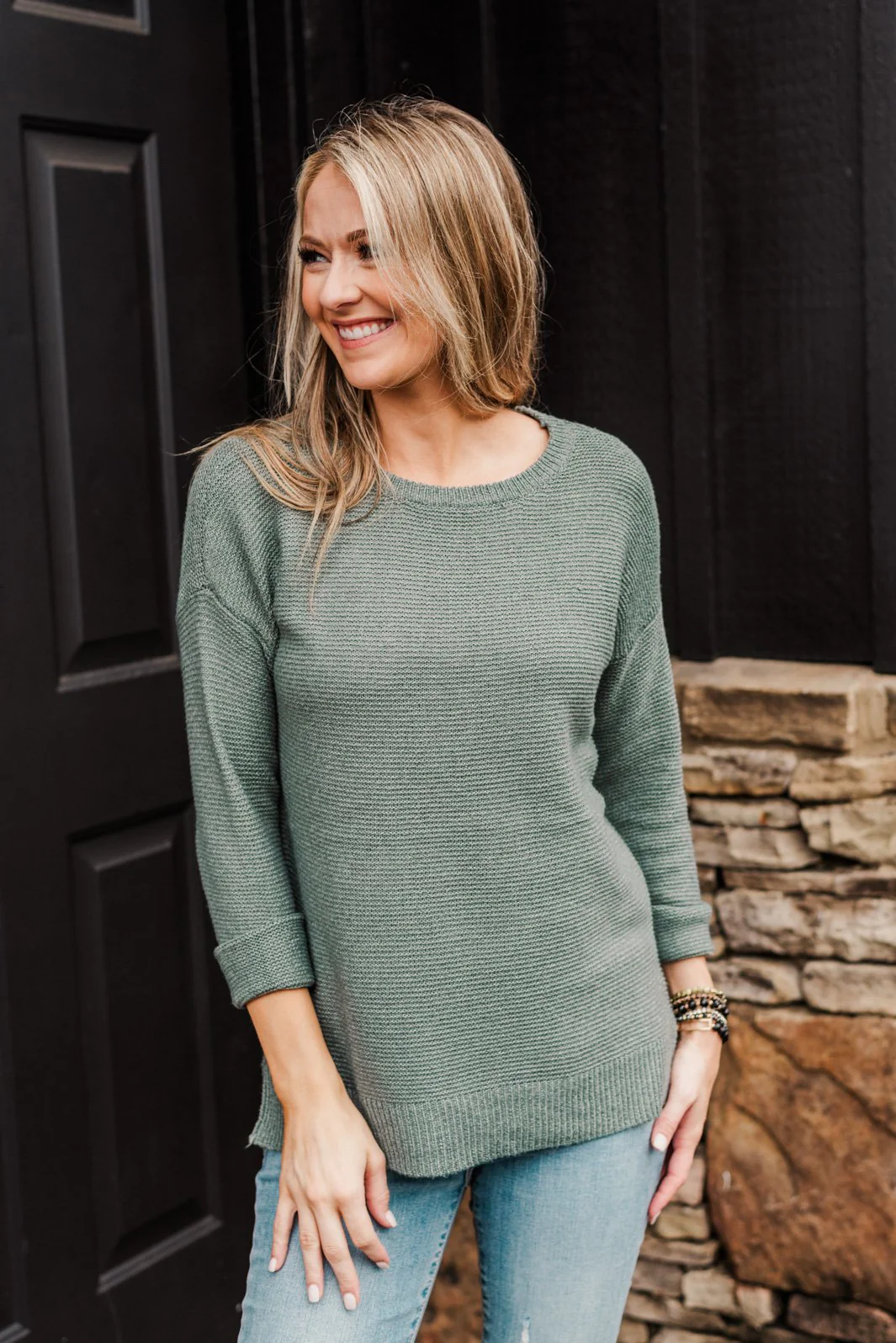 Reaching Out To You Knit Sweater- Sage - Image 4