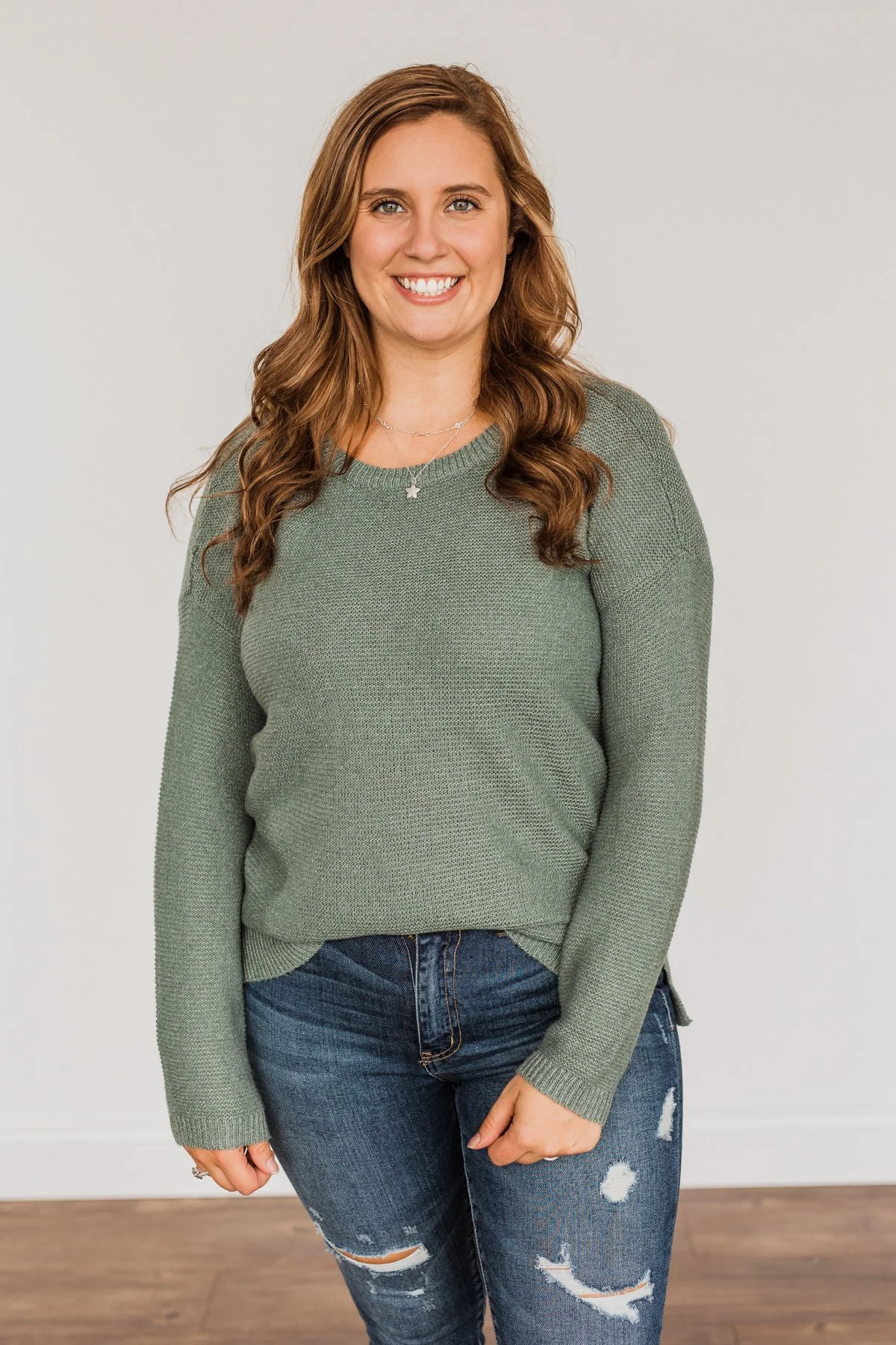 Reaching Out To You Knit Sweater- Sage - Image 5