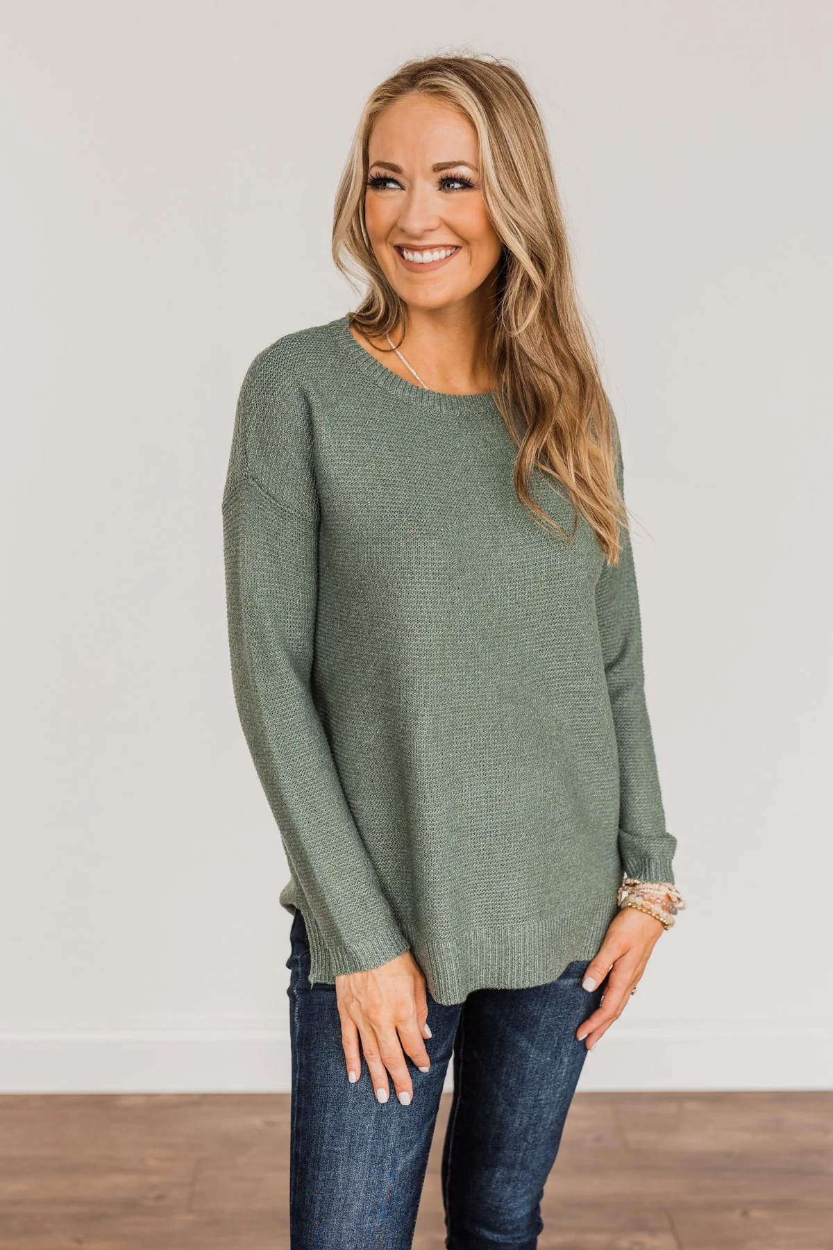 Reaching Out To You Knit Sweater- Sage - Image 9