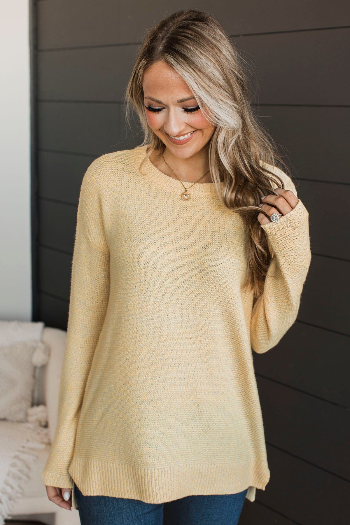 Reaching Out To You Knit Sweater- Yellow - Image 2