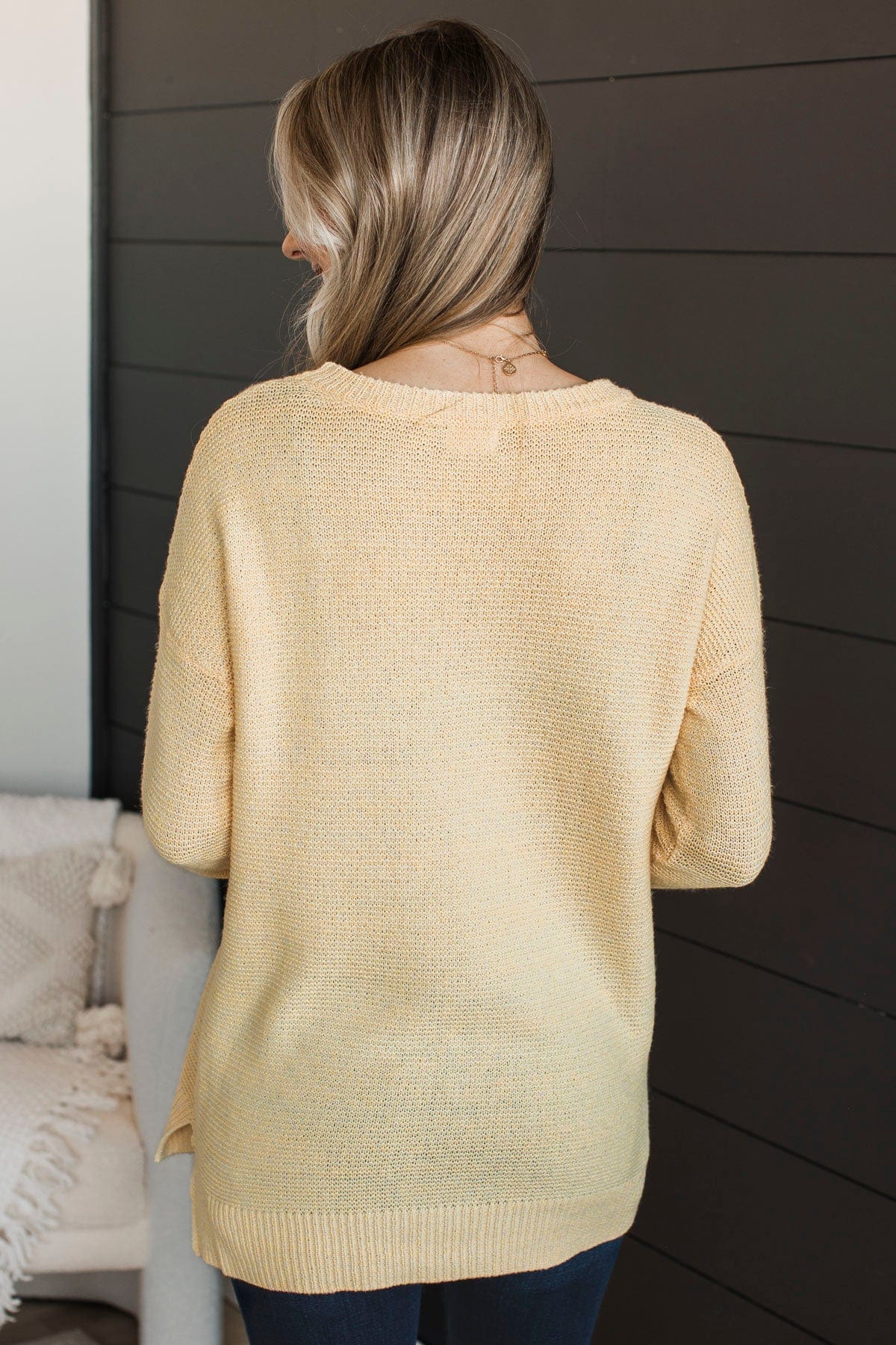 Reaching Out To You Knit Sweater- Yellow - Image 8