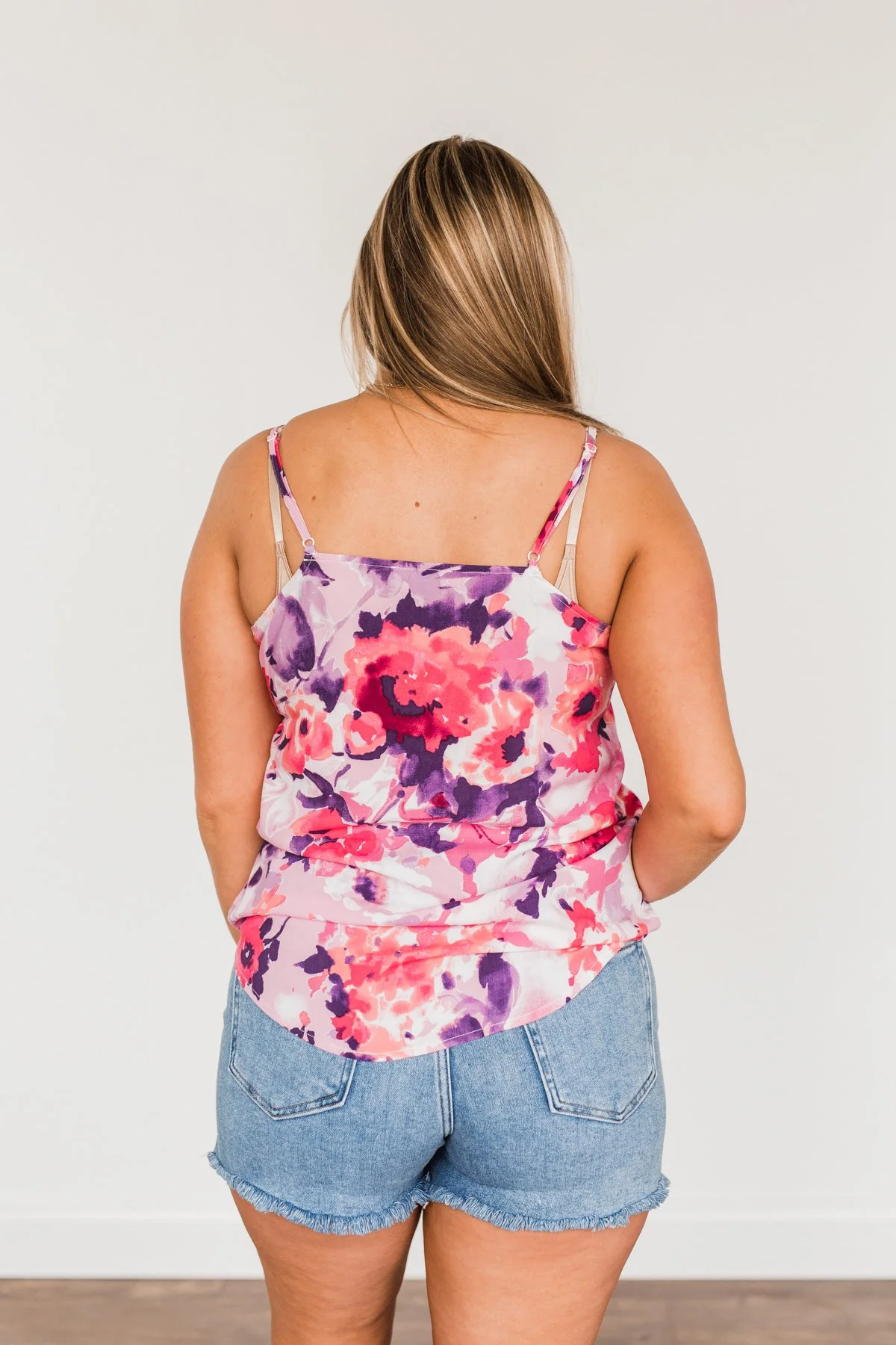Ready For A Change Floral Tank Top- Lilac & Fuchsia - Image 12
