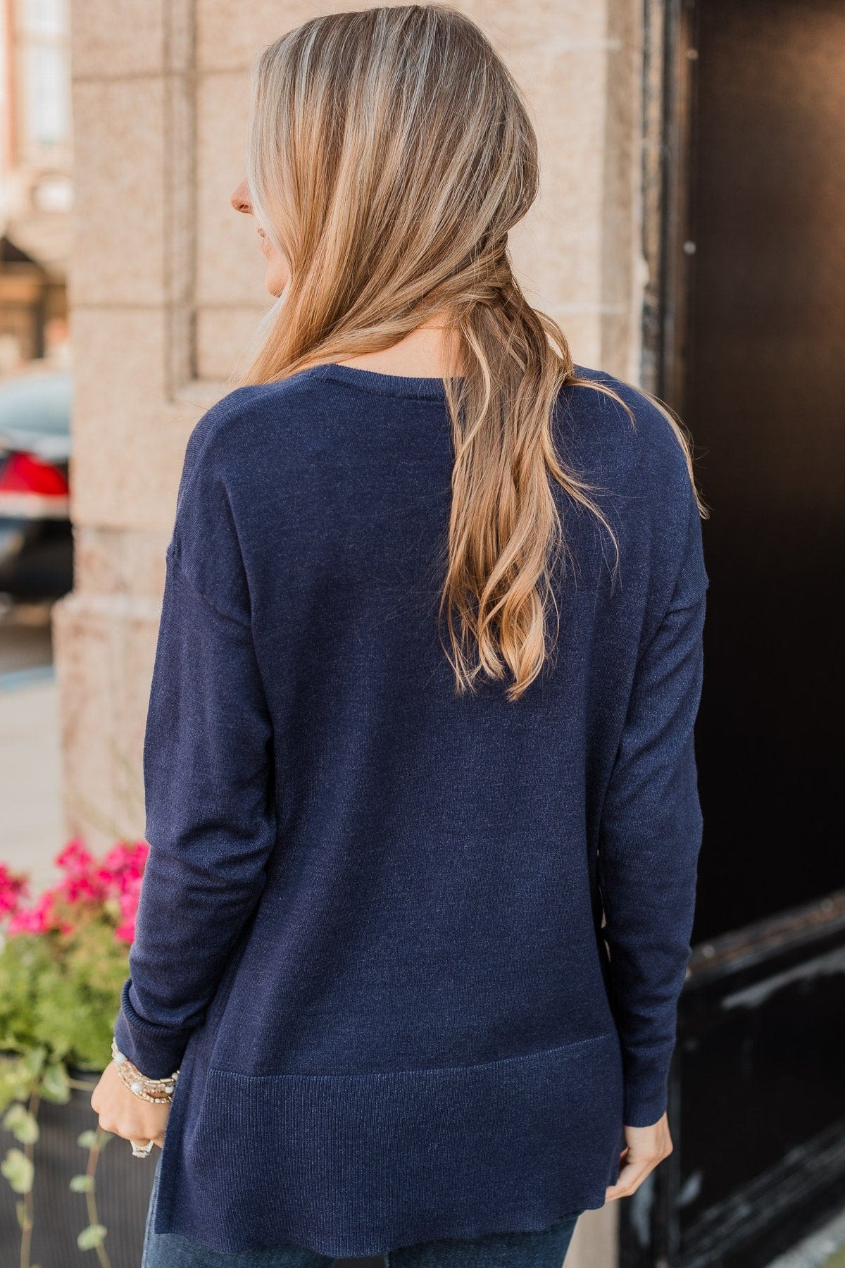 Ready For Anything Knit Sweater- Navy - Image 8