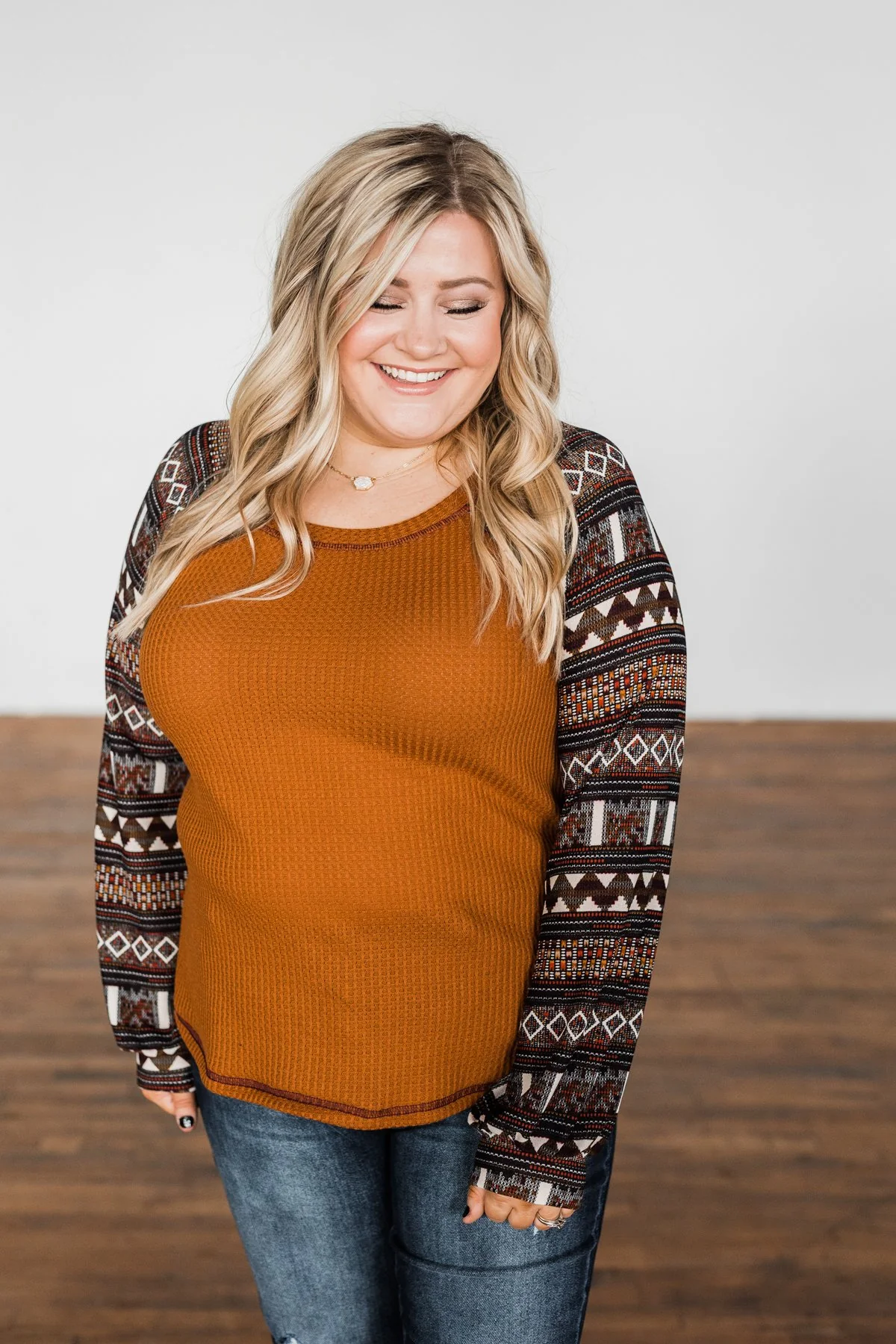 Ready For Some Fun Long Sleeve Top- Dark Camel - Image 9