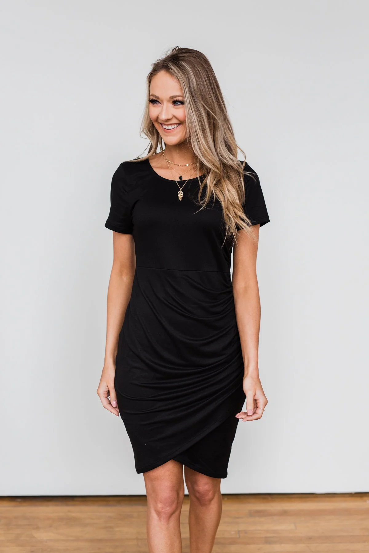 Ready For This Cinched Dress- Black - Image 4