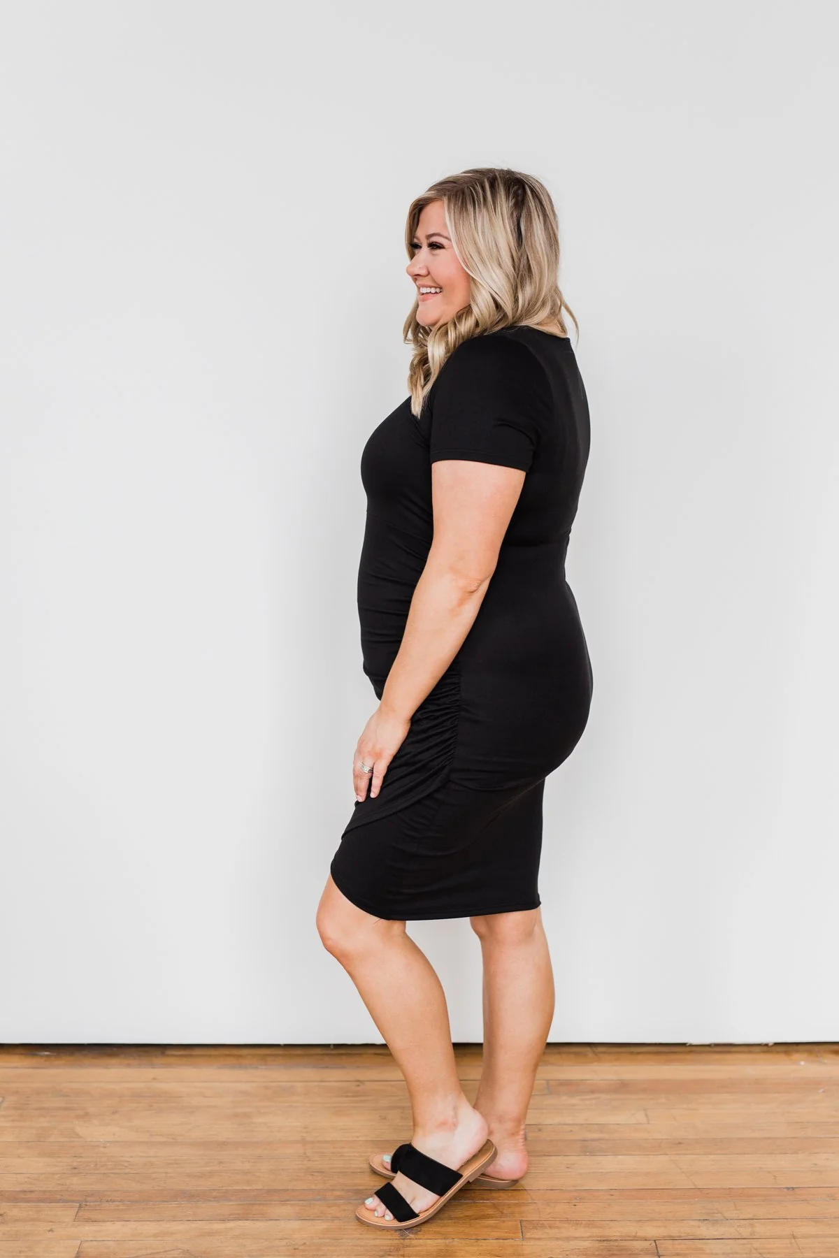Ready For This Cinched Dress- Black - Image 9