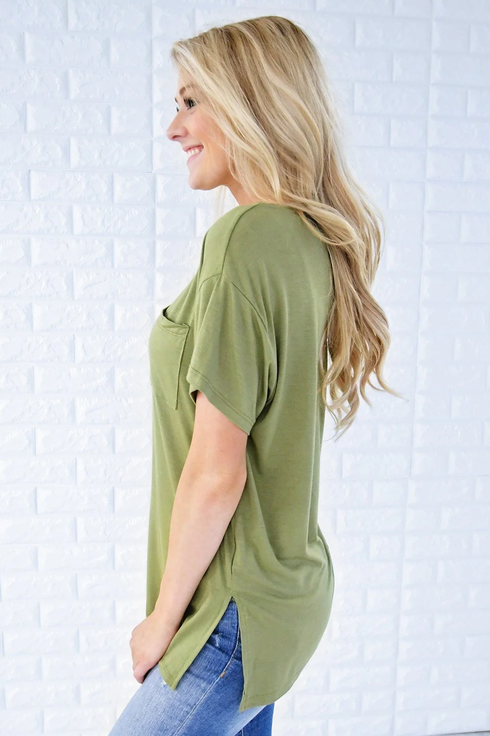 Ready or Not Pocket Top ~ Olive - Image 5