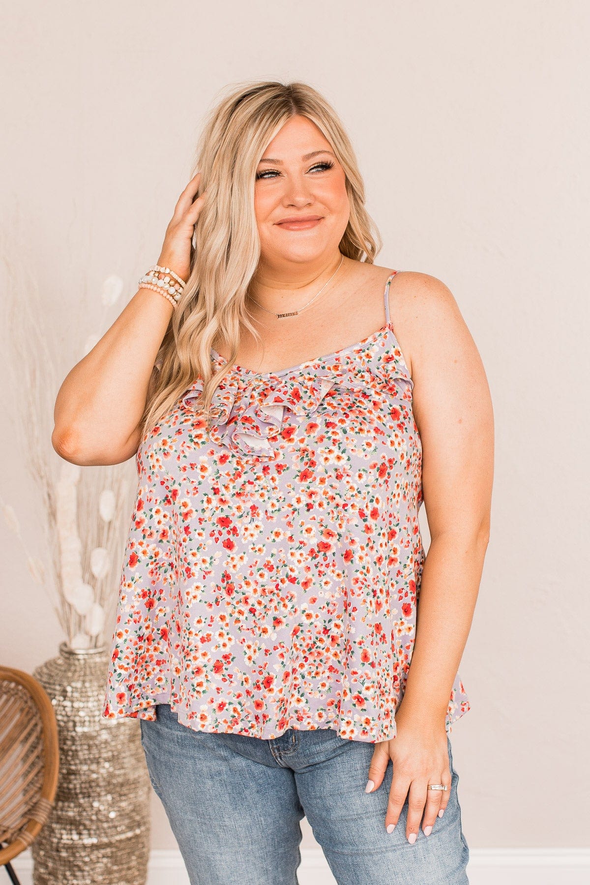 Ready To Blossom Tank Top- Lavender - Image 5