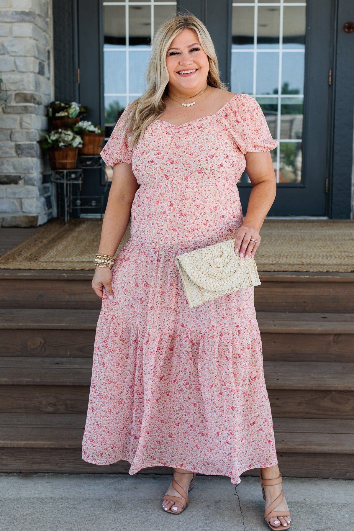 Ready To Mingle Tiered Maxi Dress- Pink - Image 5