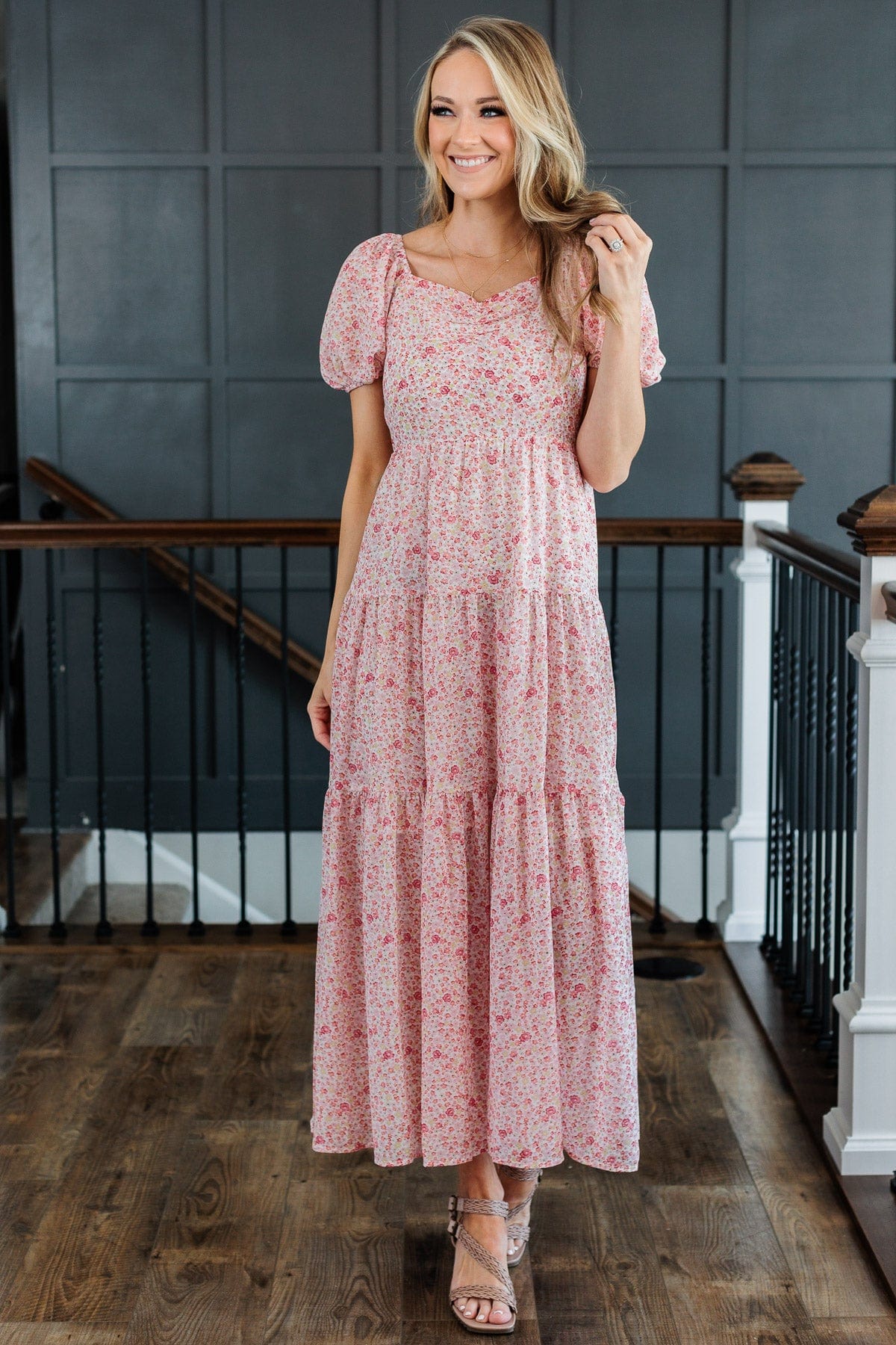 Ready To Mingle Tiered Maxi Dress- Pink - Image 6