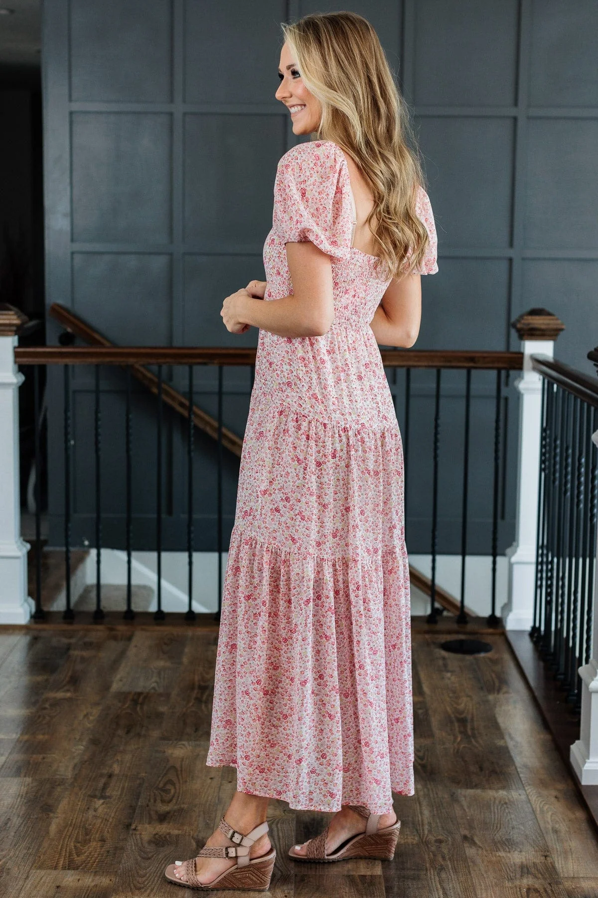 Ready To Mingle Tiered Maxi Dress- Pink - Image 9