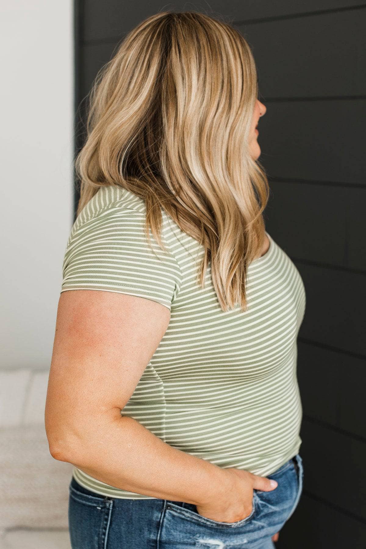 Really Astonishing Striped Top- Pistachio - Image 6
