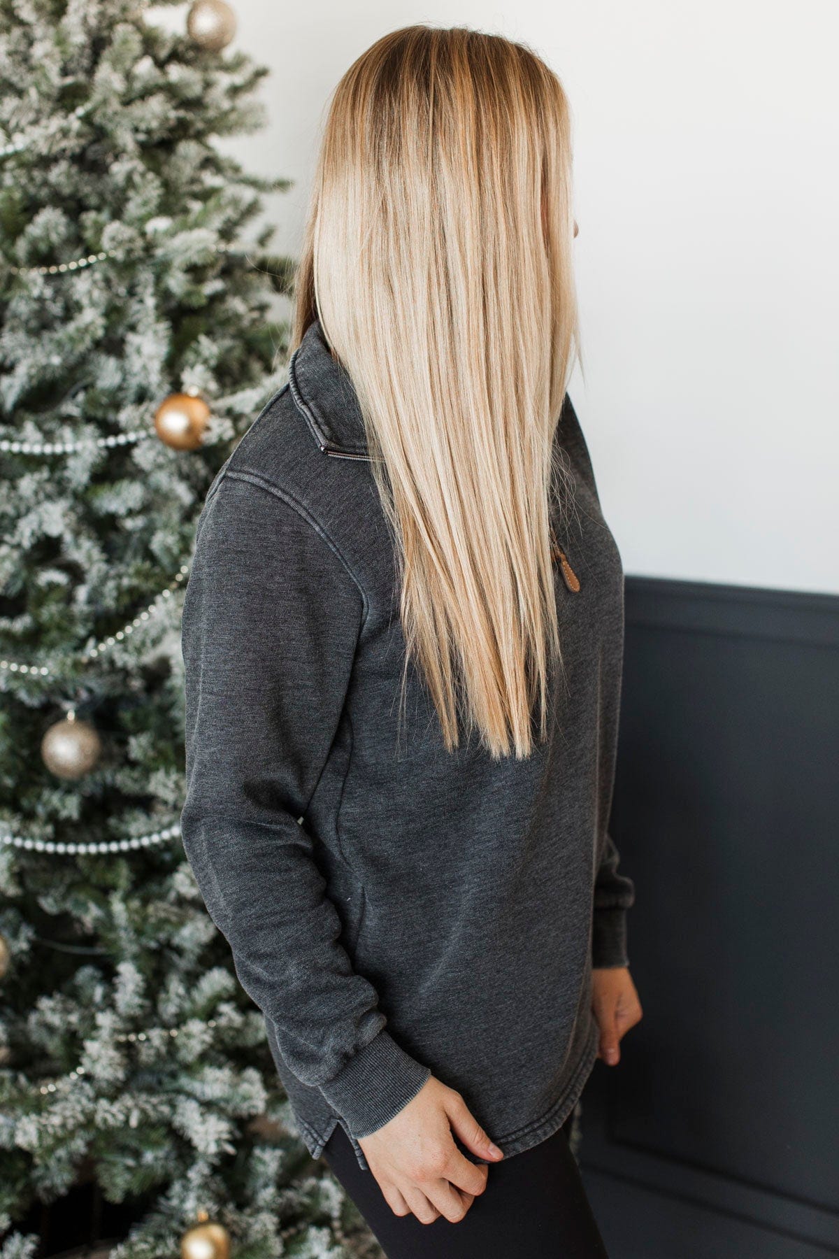 Reason To Celebrate Quarter Zip Pullover- Black - Image 5